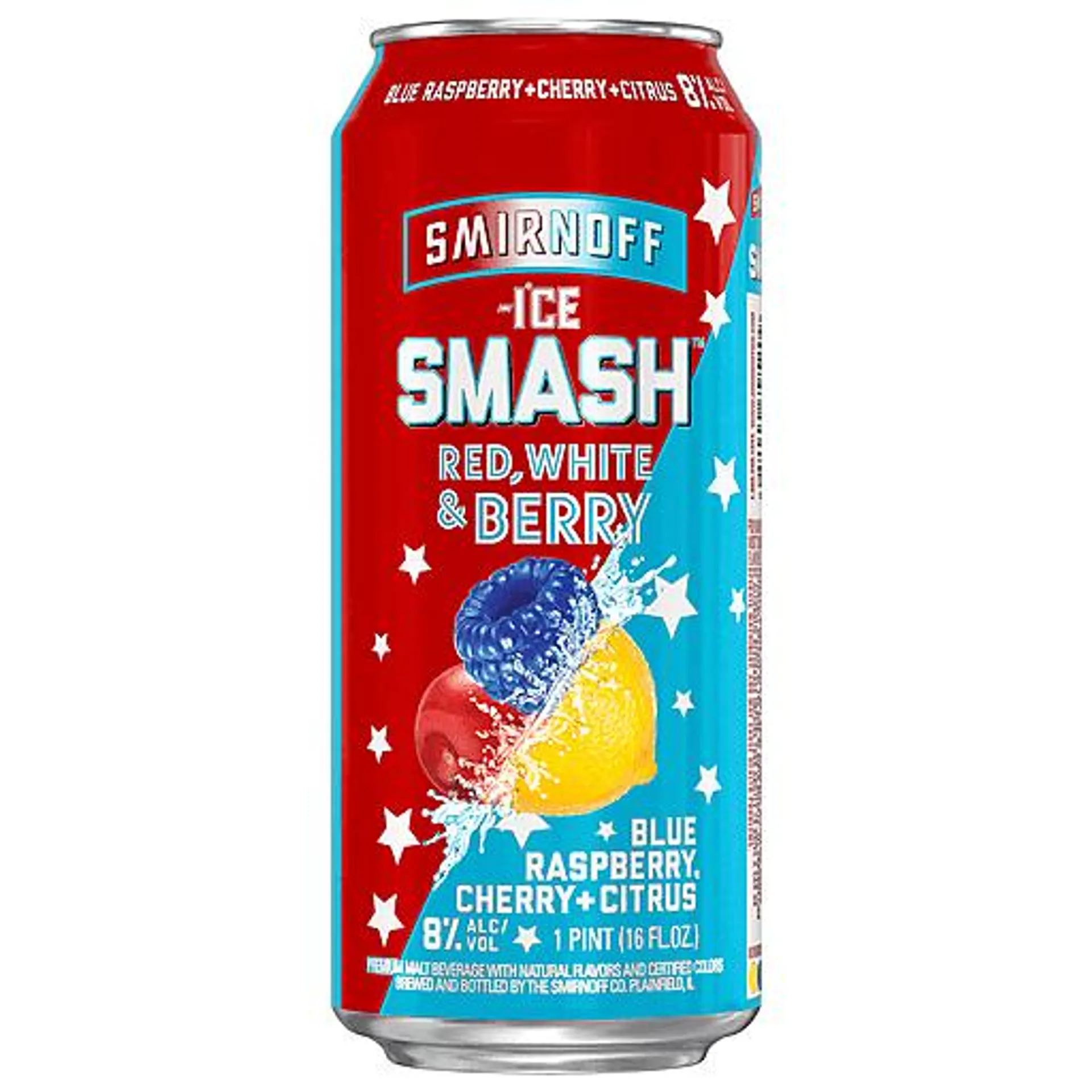 Smirnoff Beer, Smash, Red/White &amp; Berry 1 pt