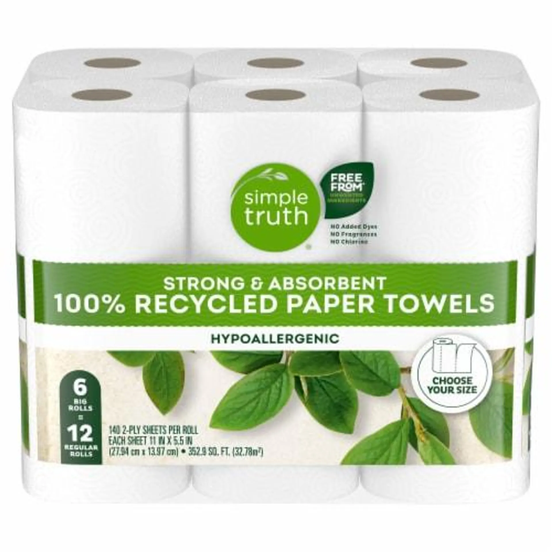 Simple Truth® Hypoallergenic Strong & Absorbent 100% Recycled Paper Towels