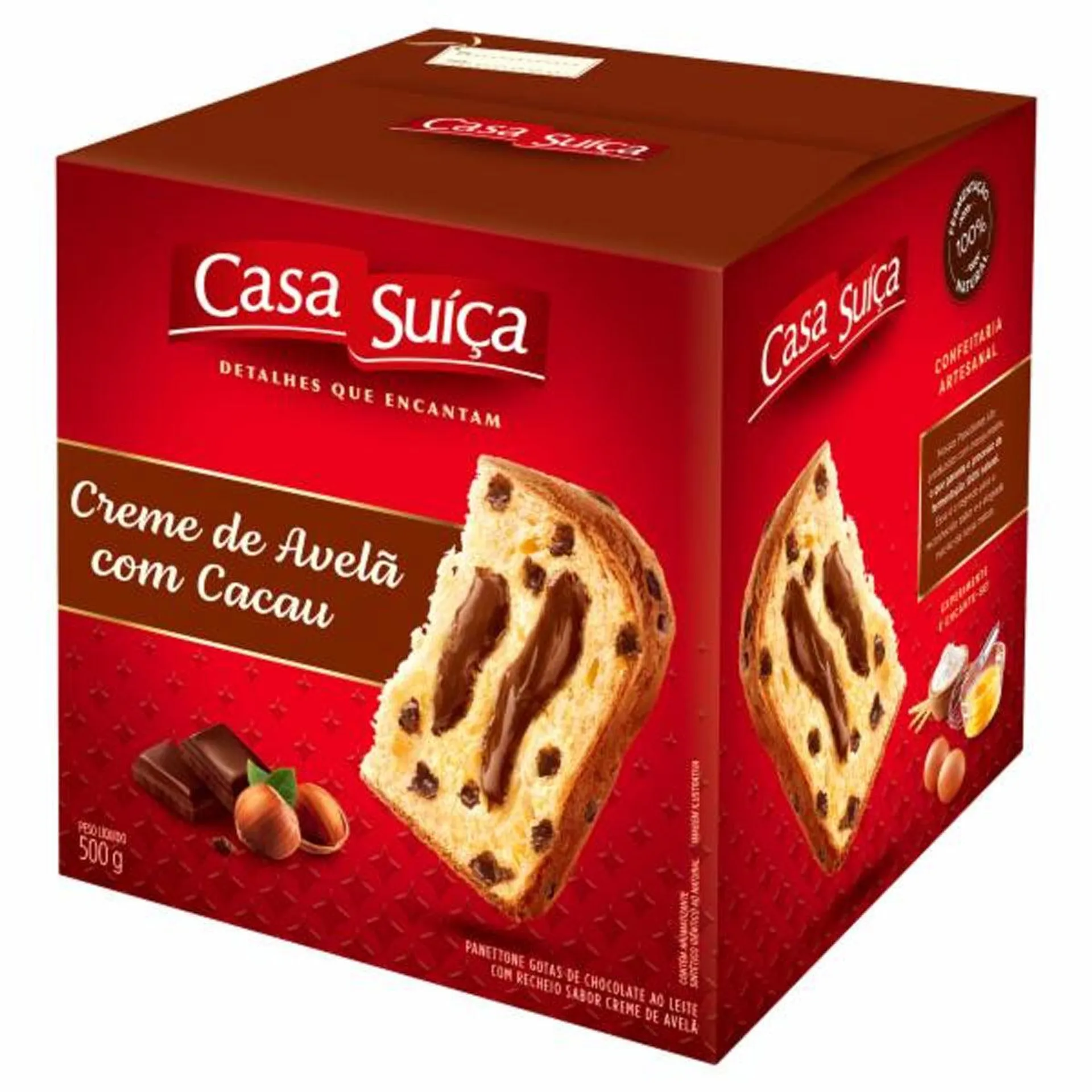 Panettone Creme de Avelã com Cacau Casa Suiça 500g