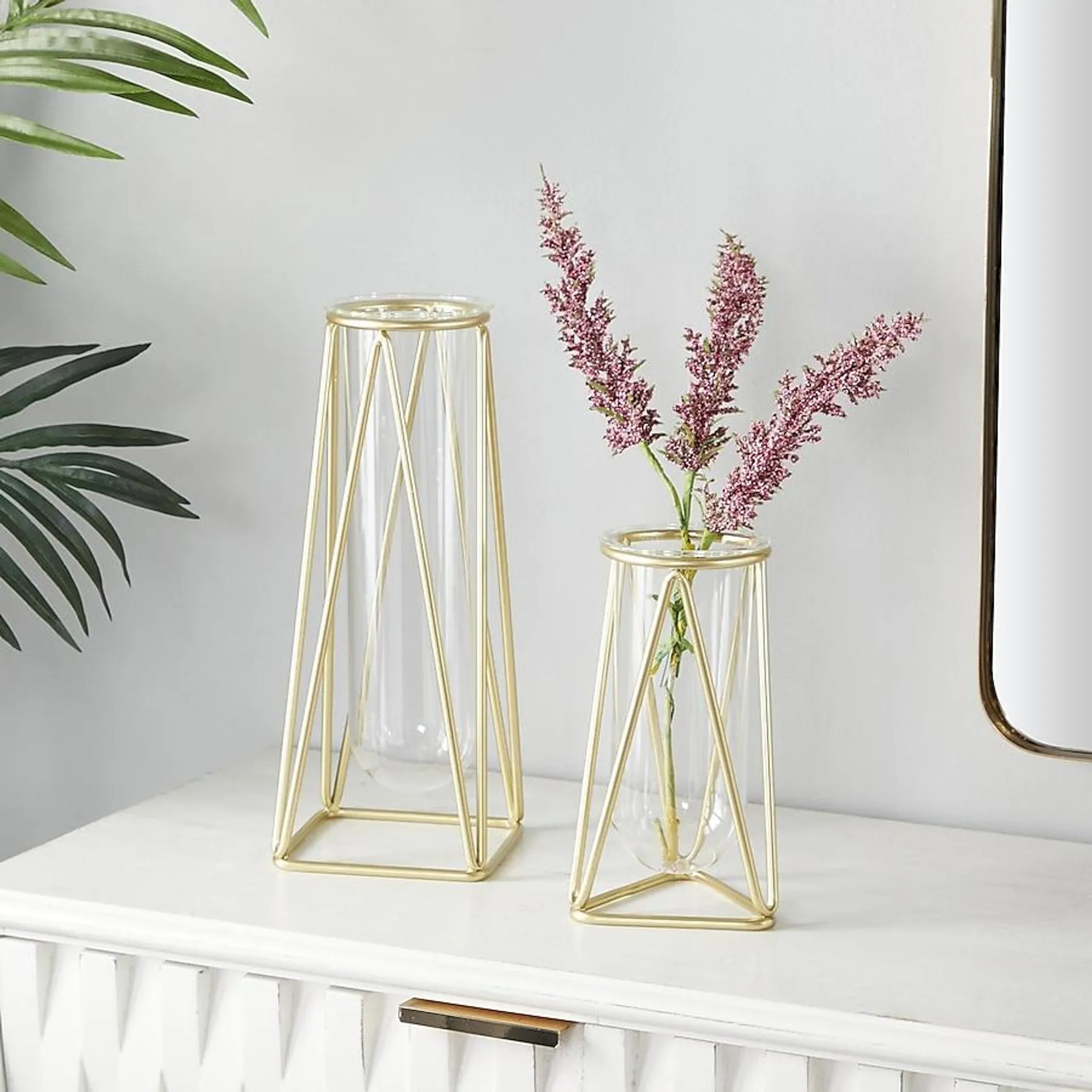 Grayson Lane 2 -Pack Gold Iron Modern Vase