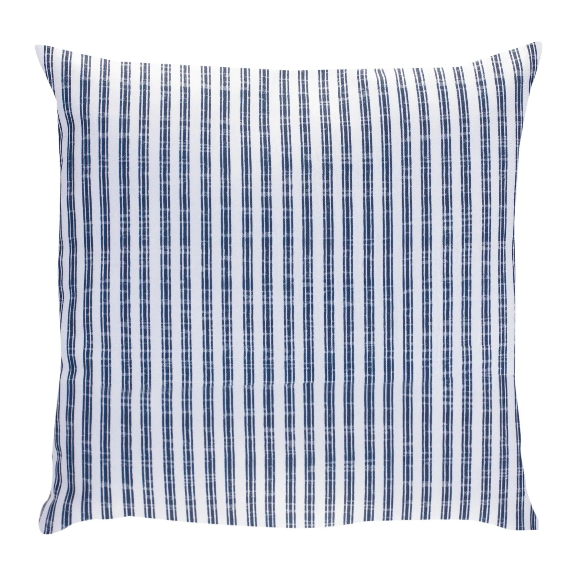 Blue and White 17" Striped Throw Pillow