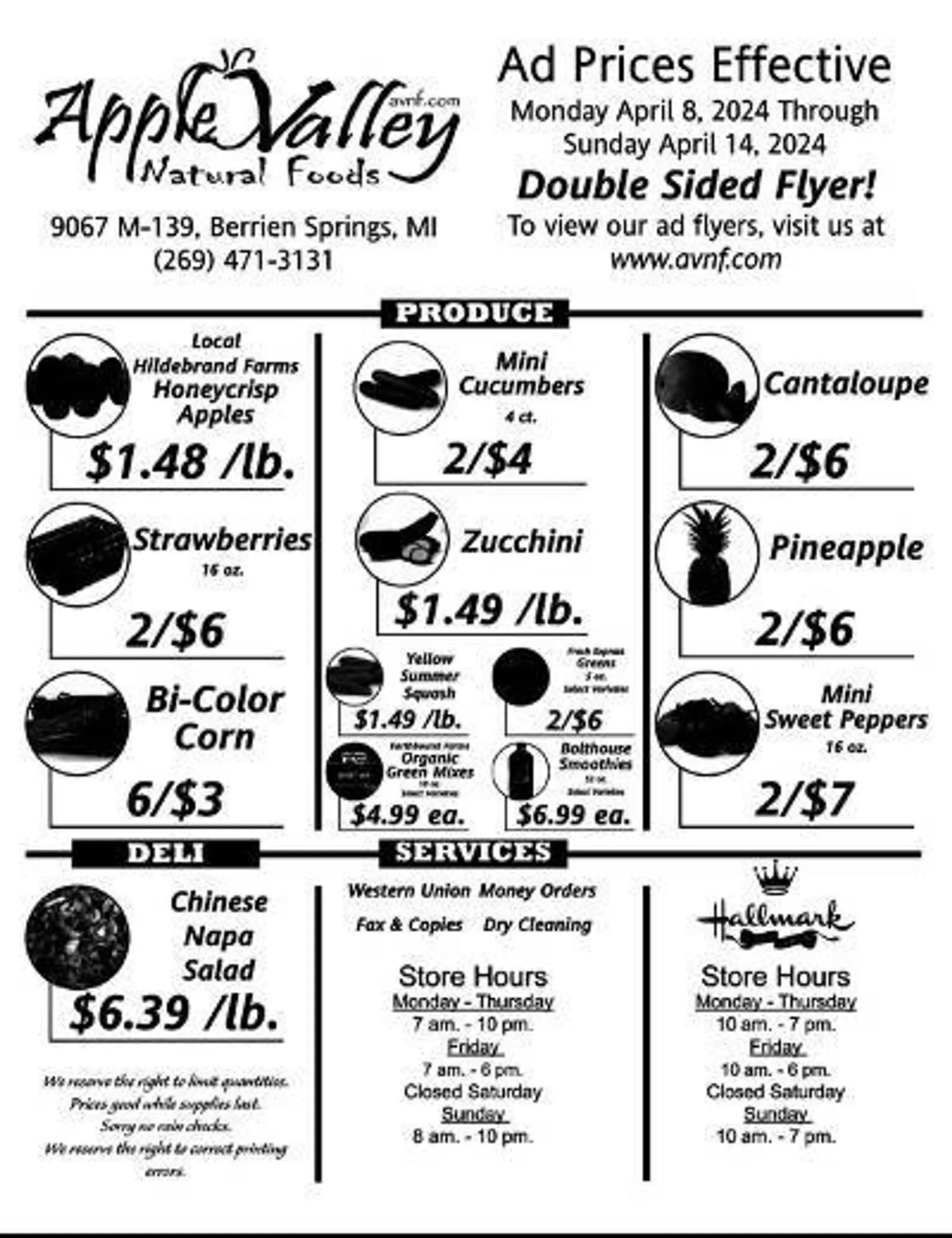 Weekly ad Apple Valley Natural Foods Weekly Ad from April 8 to April 14 2024 - Page 1