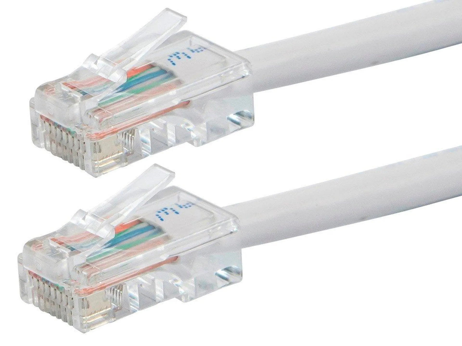 Monoprice Cat6 6in White Patch Cable, UTP, 24AWG, 550MHz, Pure Bare Copper, RJ45, Zeroboot Series Ethernet Cable