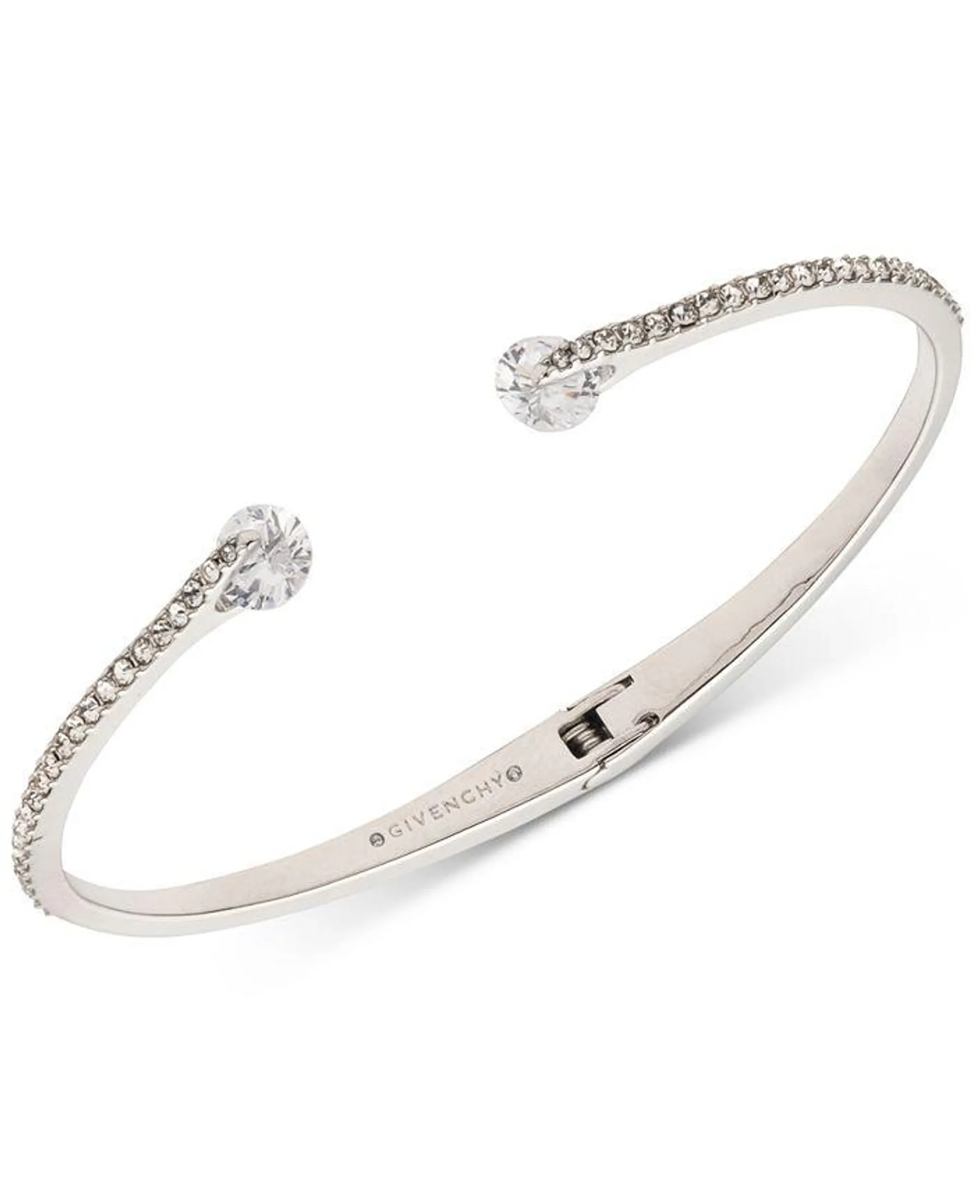 Crystal & Pavé Hinged Bangle Bracelet