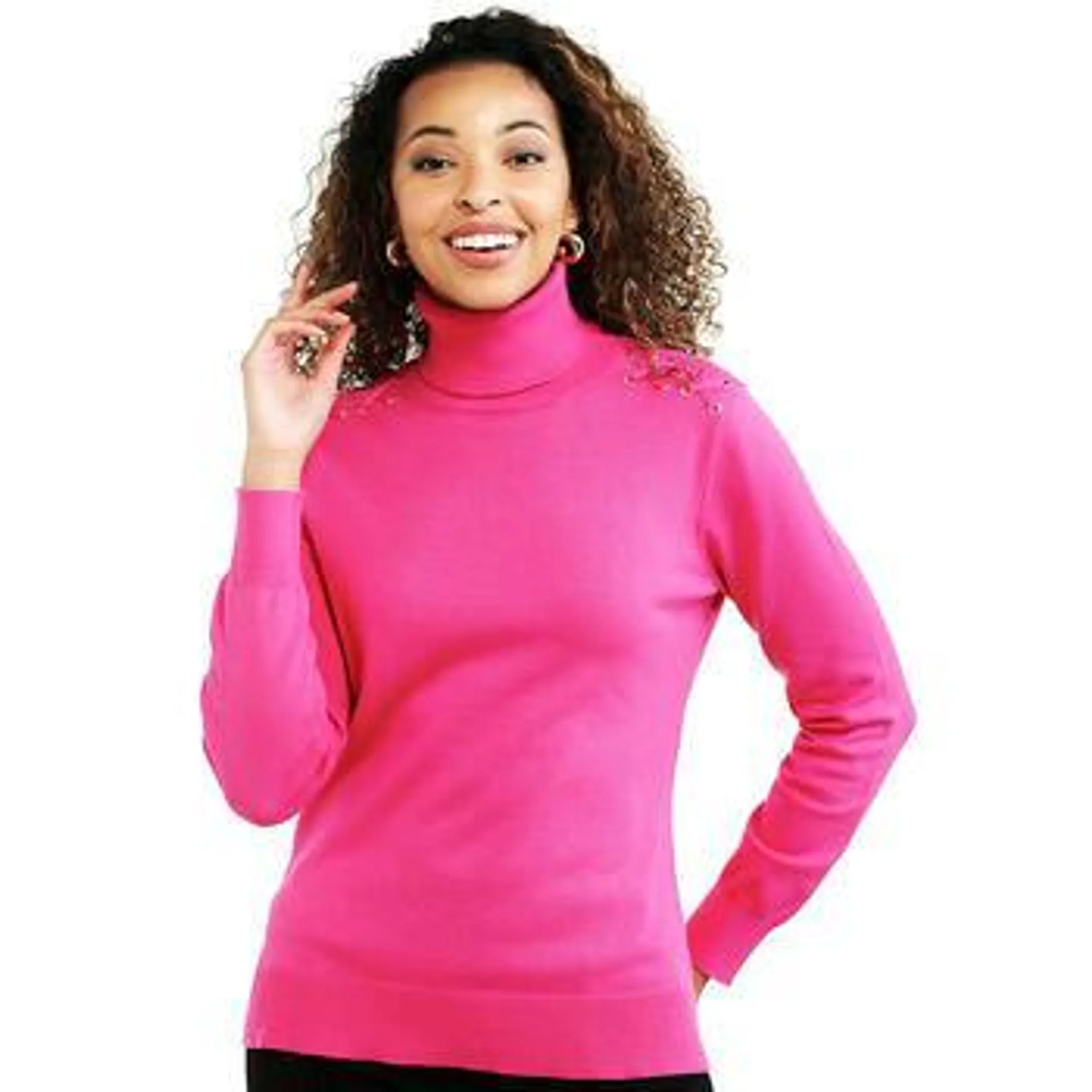 Womens Retrology X Shoulder Trim Turtleneck Sweater