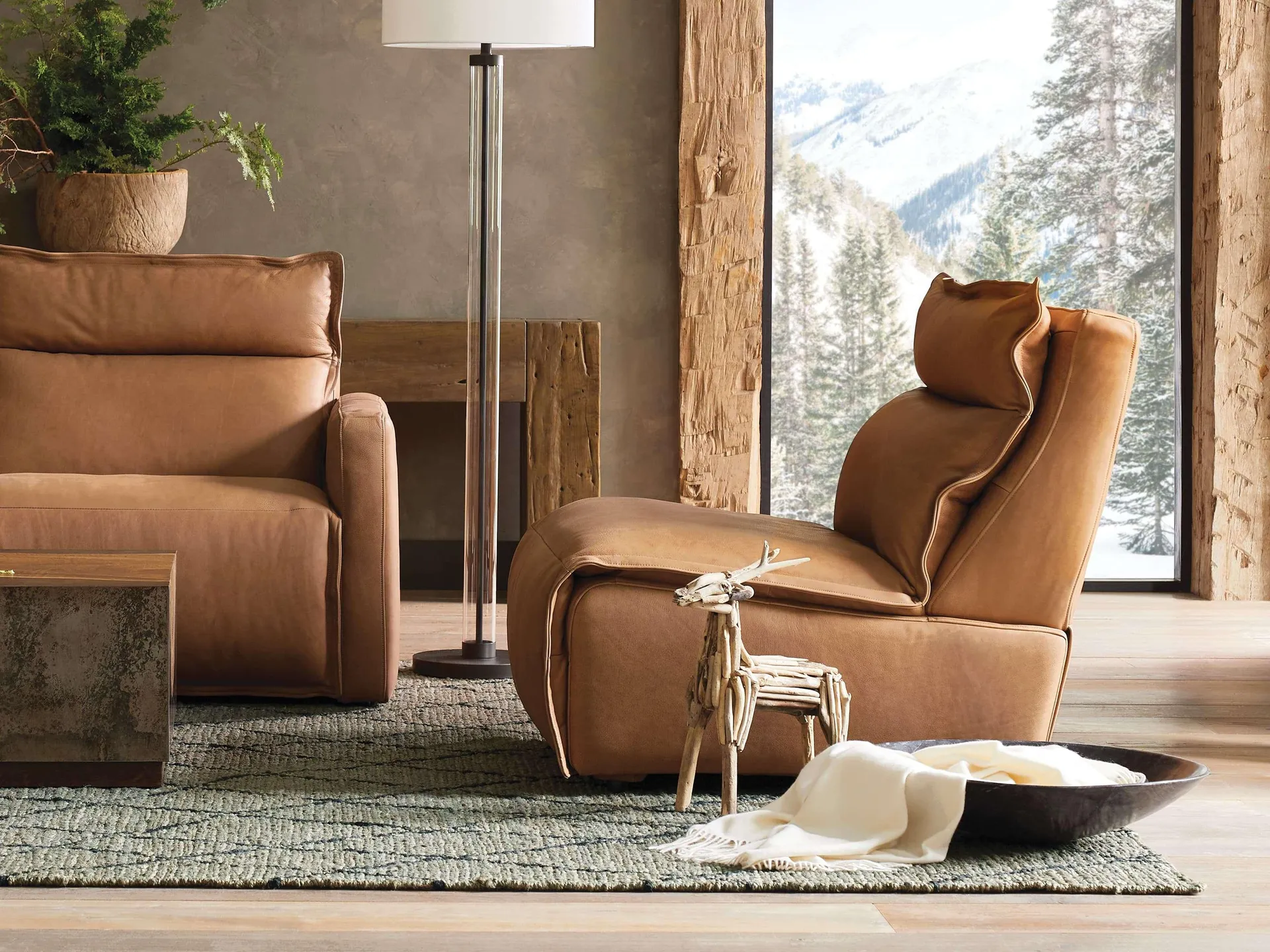 Rowland Leather High-Back Armless Motion Recliner