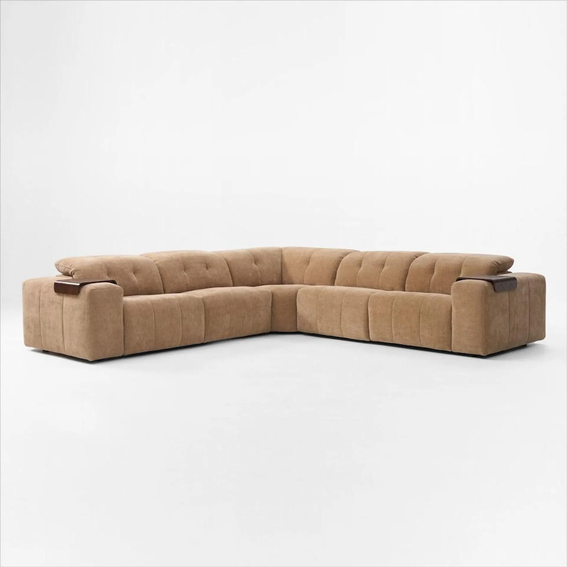 Terrace Dual-Power 5-Piece Reclining Sectional with Tray Tables