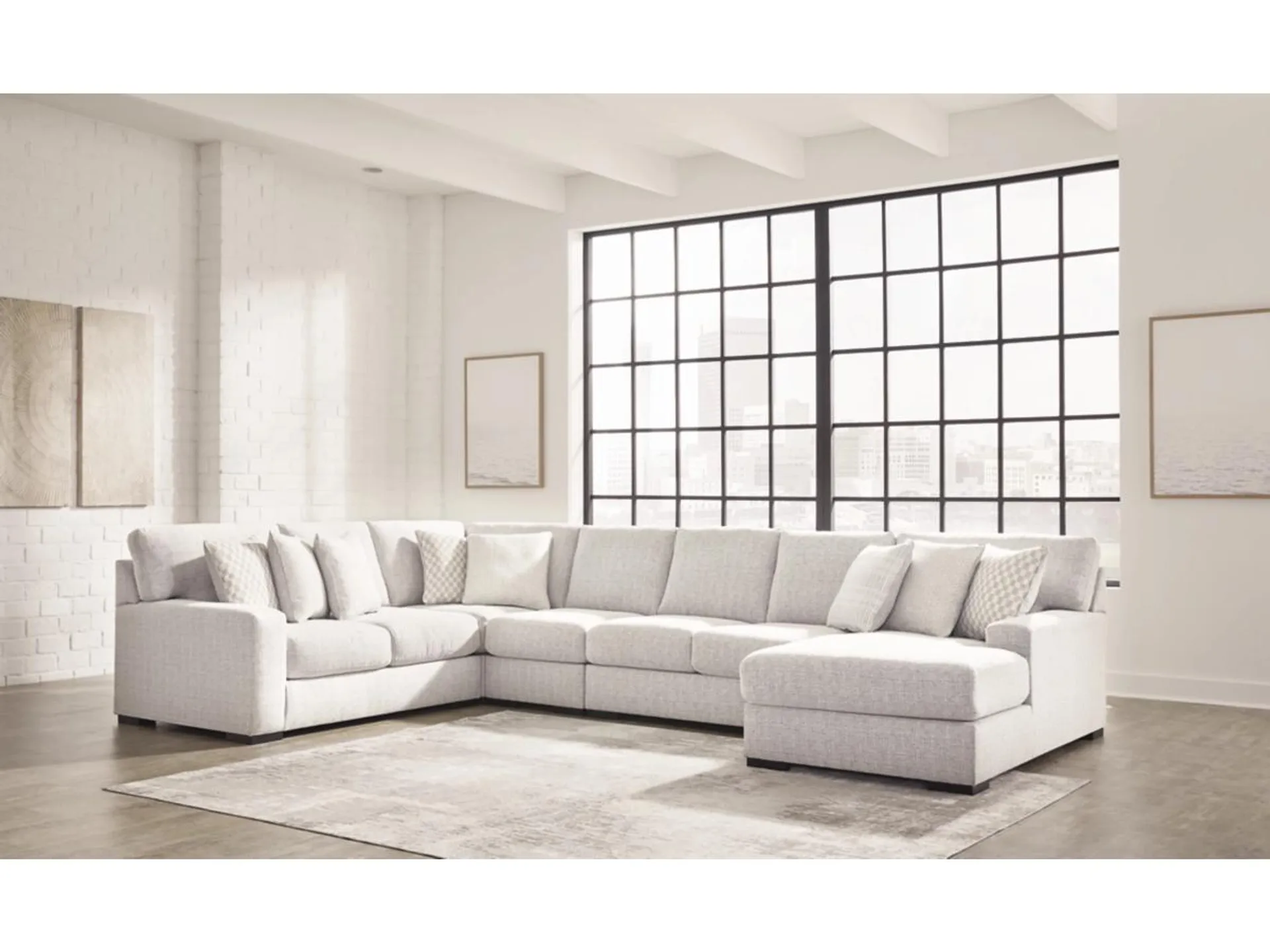 Larce 5-Piece Performance Fabric Sectional with Chaise