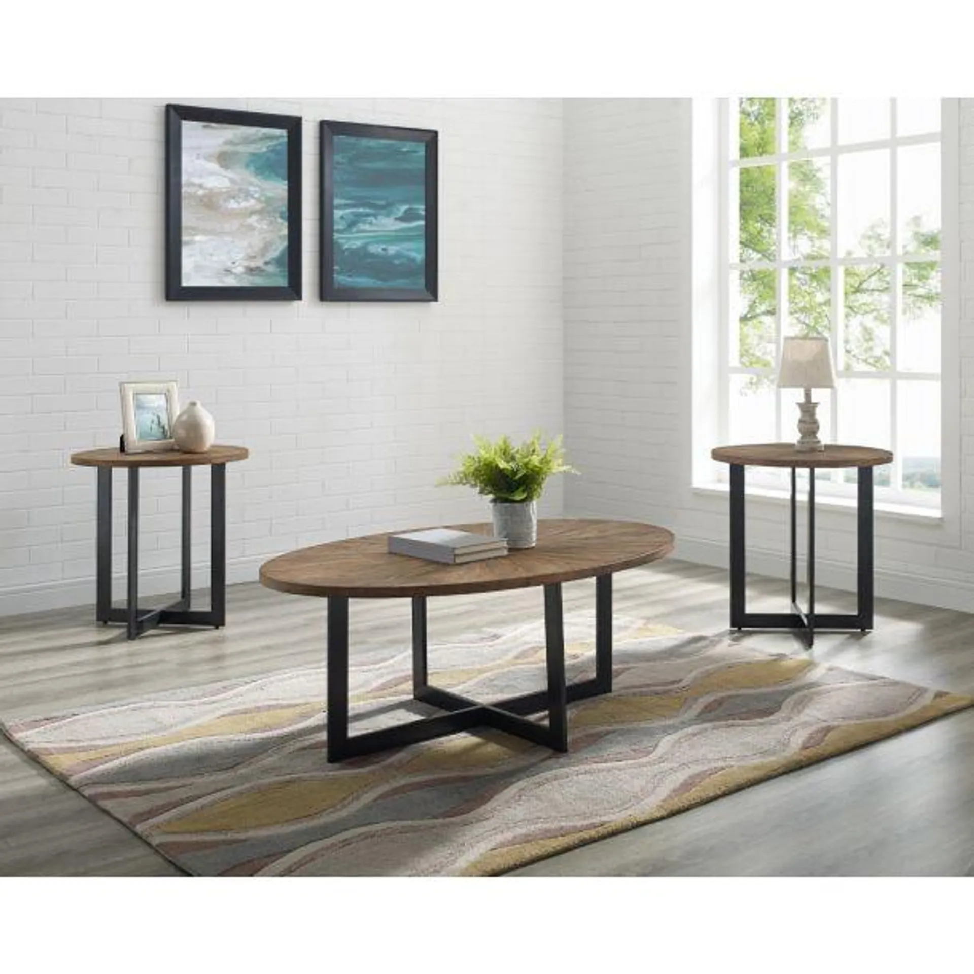 Colton Occasional Accent Table by Steve Silver Company (Set of 3) - Brown/Black