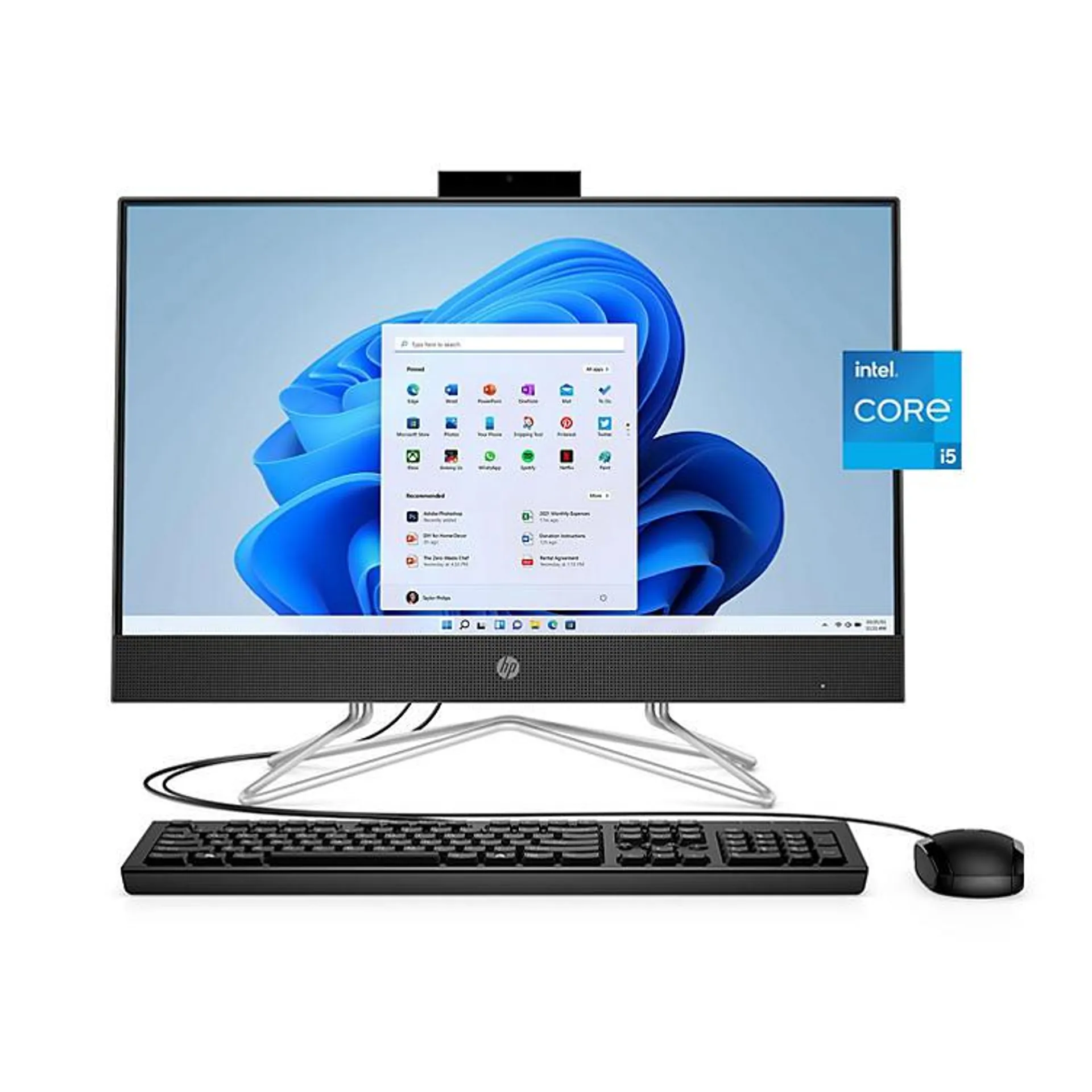 HP All-in-One - 11th Generation Intel® Core™ i5-1135G7 - FHD Touch-Enabled Screen - Intel® Iris® Xe Graphics - 8GB Memory - 512GB SSD Drive - USB Black Wired Keyboard and Mouse Combo - HP Privacy Camera - 2 Year Warranty Care Pack - Windows OS