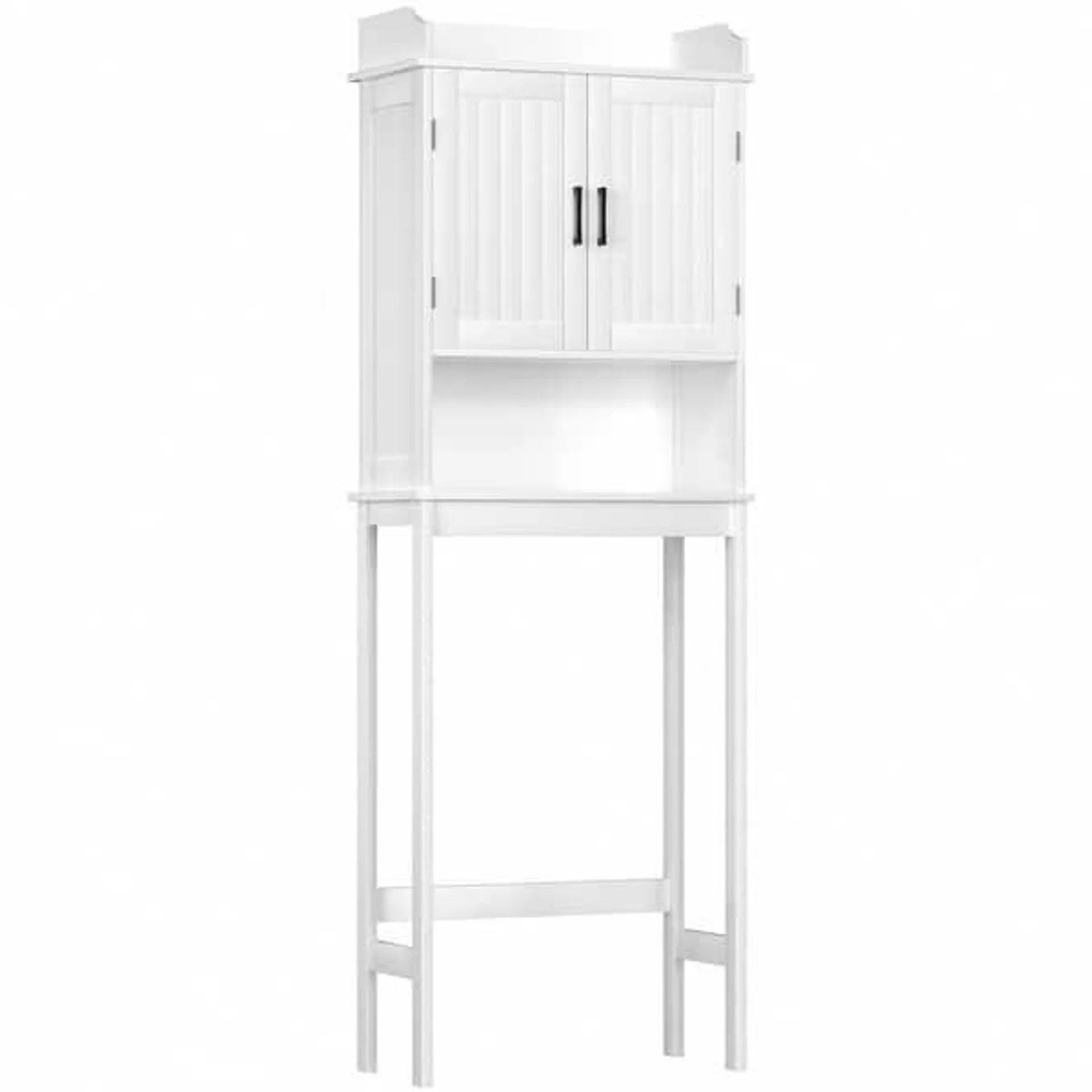 VEIKOUS Bathroom Over The Toilet Storage Cabinet Organizer With Doors and Shelves - White