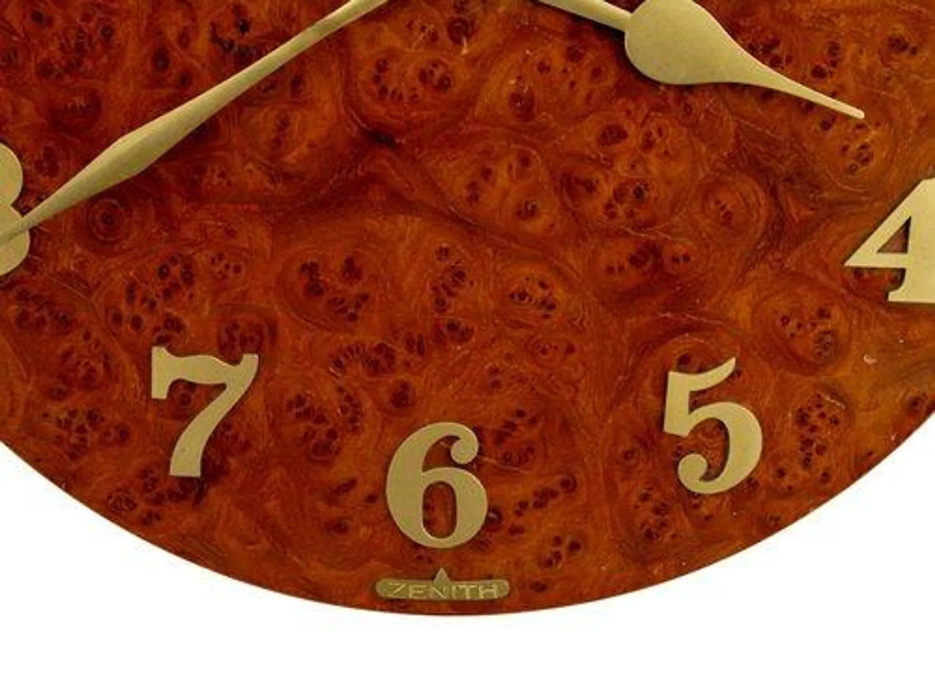 Art Deco Burr and Brass Wall Clock from Zenith, 1930s