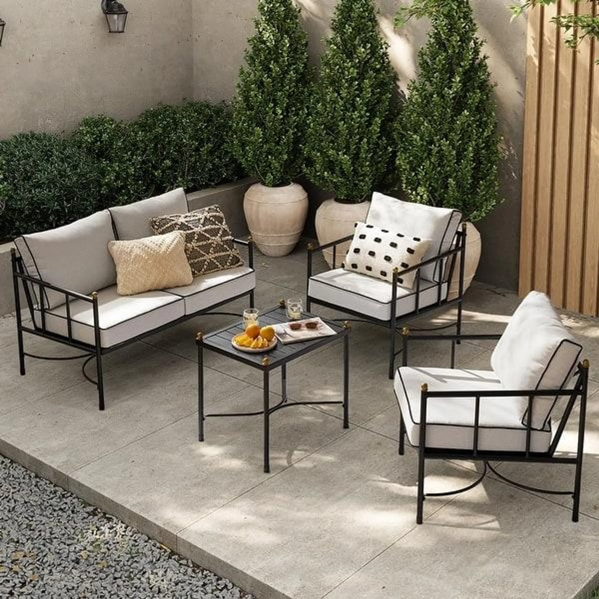 Mopio Odelia Patio Furniture, Outdoor Sectional Conversation Set