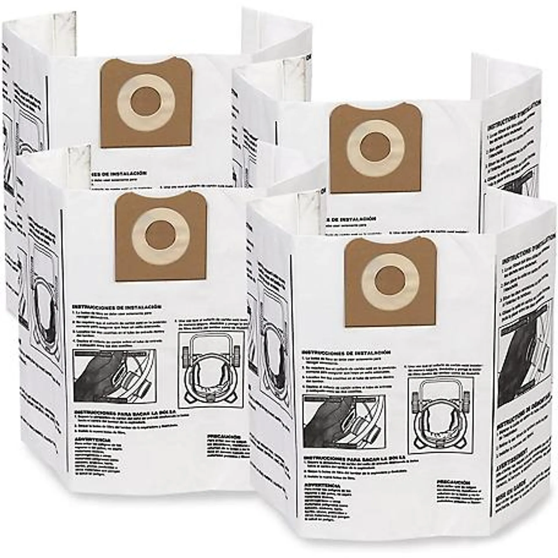 WORKSHOP Wet/Dry Vacuum Fine Dust Collection Shop Vacuum Bags, 12-16 gal., 4 ct.