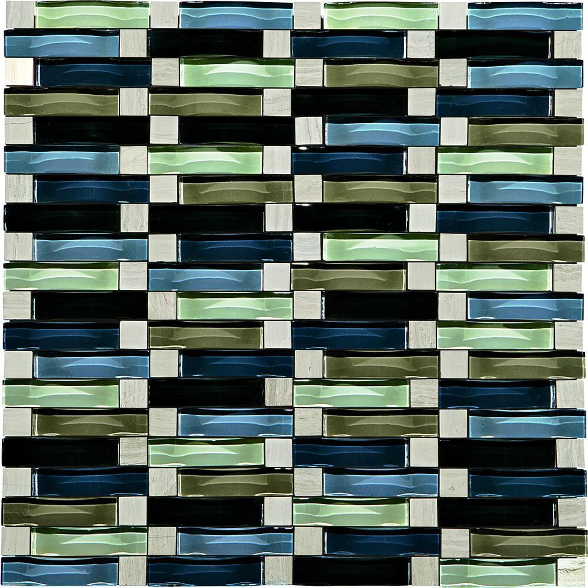 Mohawk® Phase Ocean Mist 12 x 12 Glass and Stone Mosaic Tile