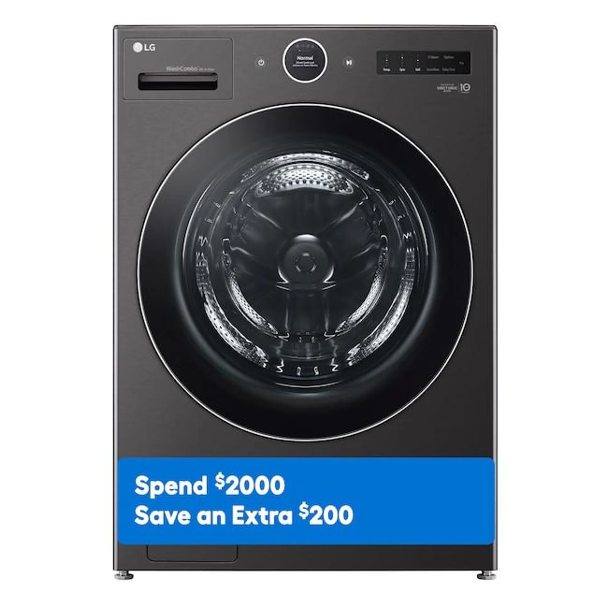 LG TurboWash360 5-cu ft Capacity Black Steel Ventless All-in-One Washer/Dryer Combo with Steam Cycle ENERGY STAR