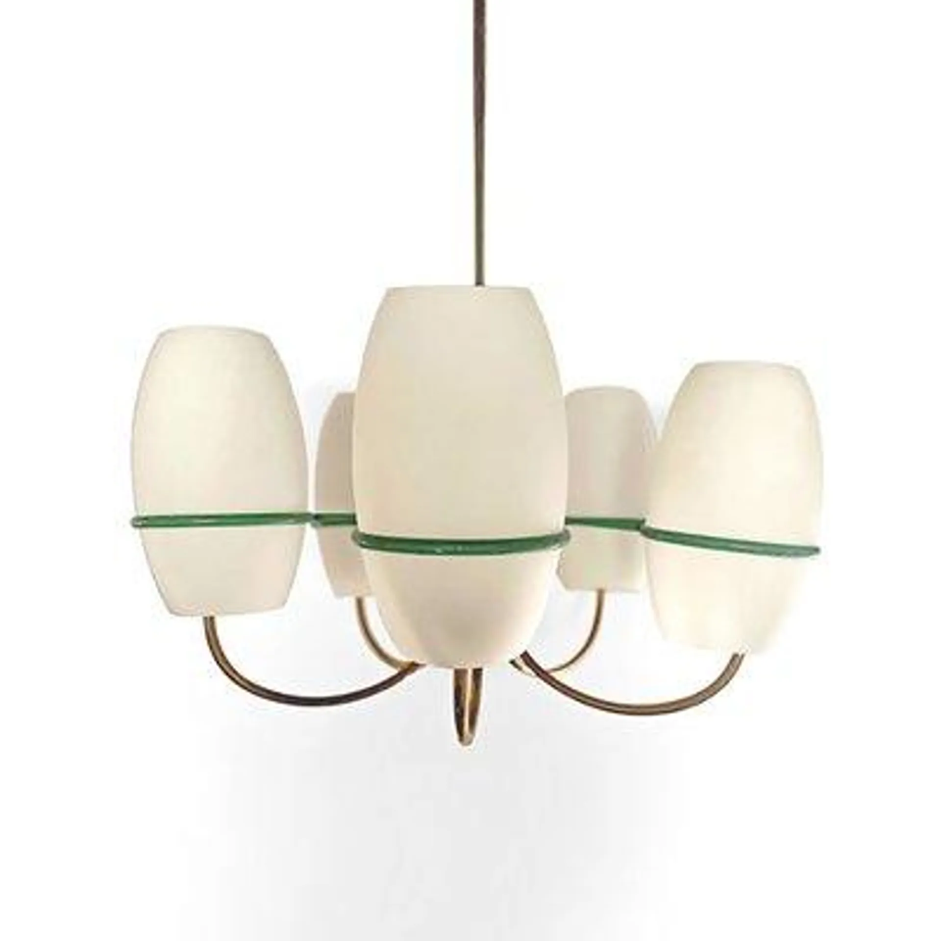 Mid-Century Italian Ceiling Lamp with Opalina Glass