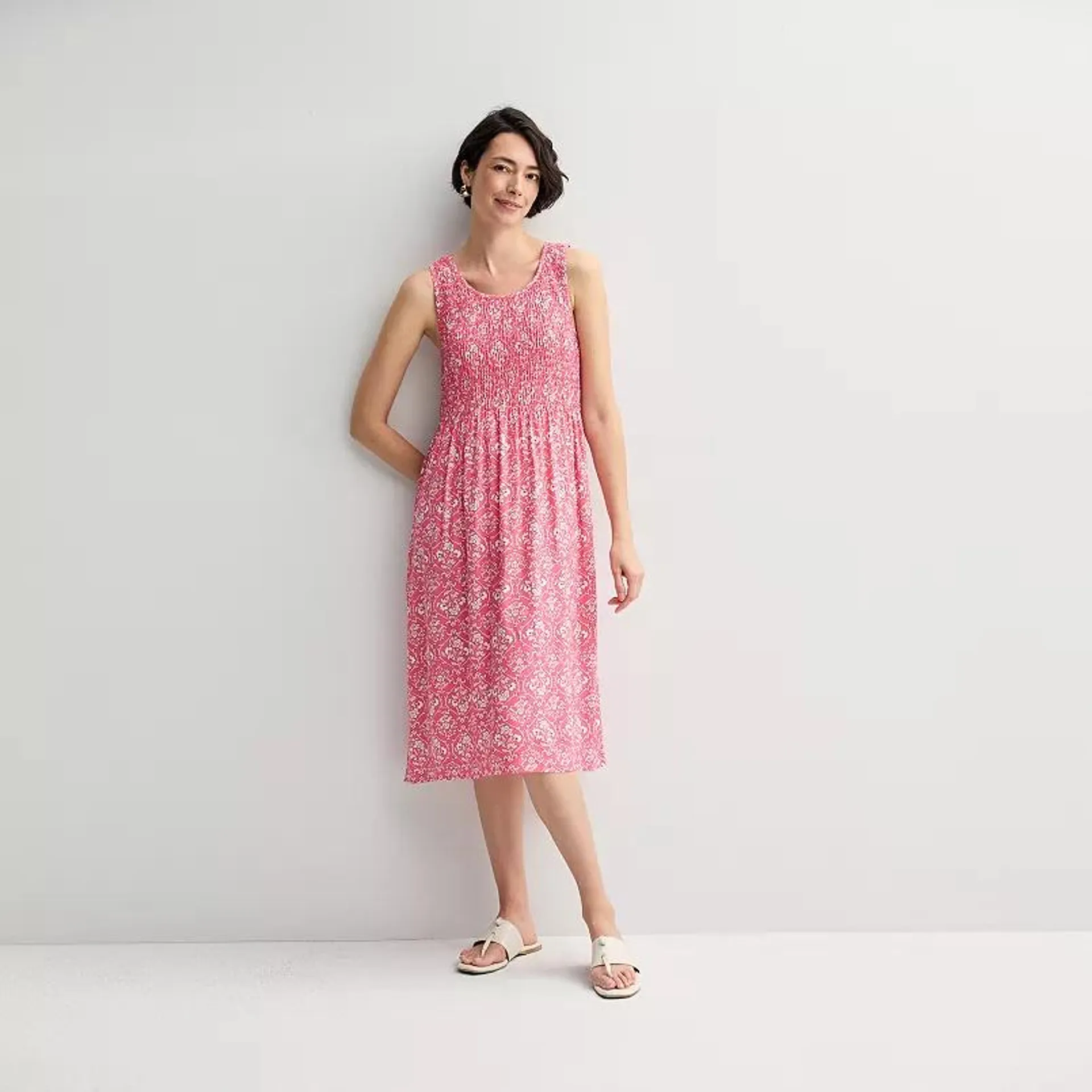 Women's Croft & Barrow® Smocked Midi Dress