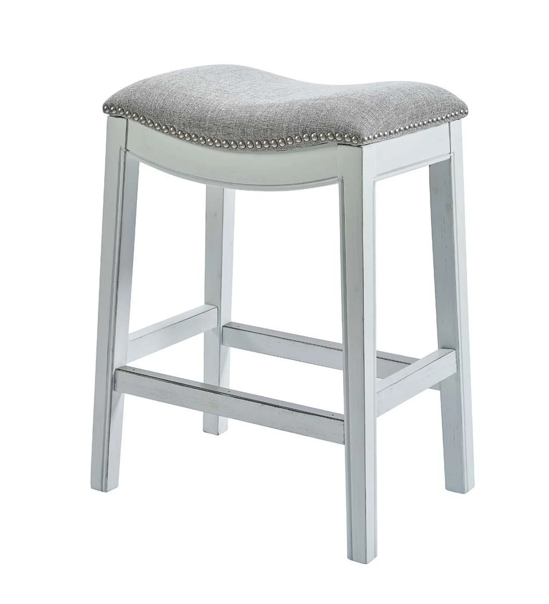 Clara Tall Saddle Seat Barstool - White