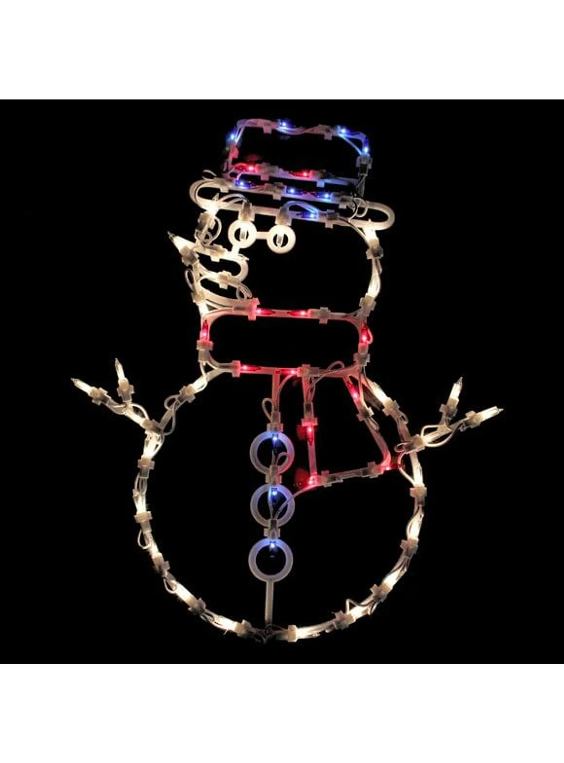 Northlight 18" Red and Blue Lighted Snowman Christmas Window Silhouette Decoration