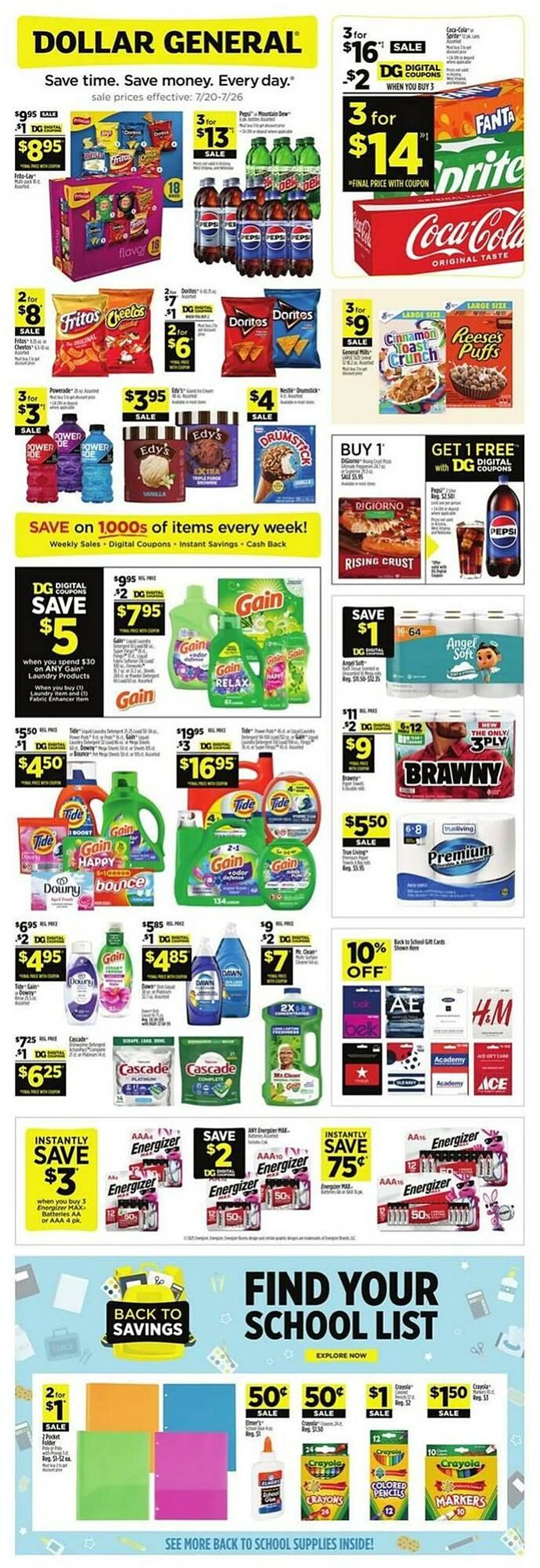 Weekly ad Dollar General Weekly Ad from July 20 to July 26 2025 - Page 1