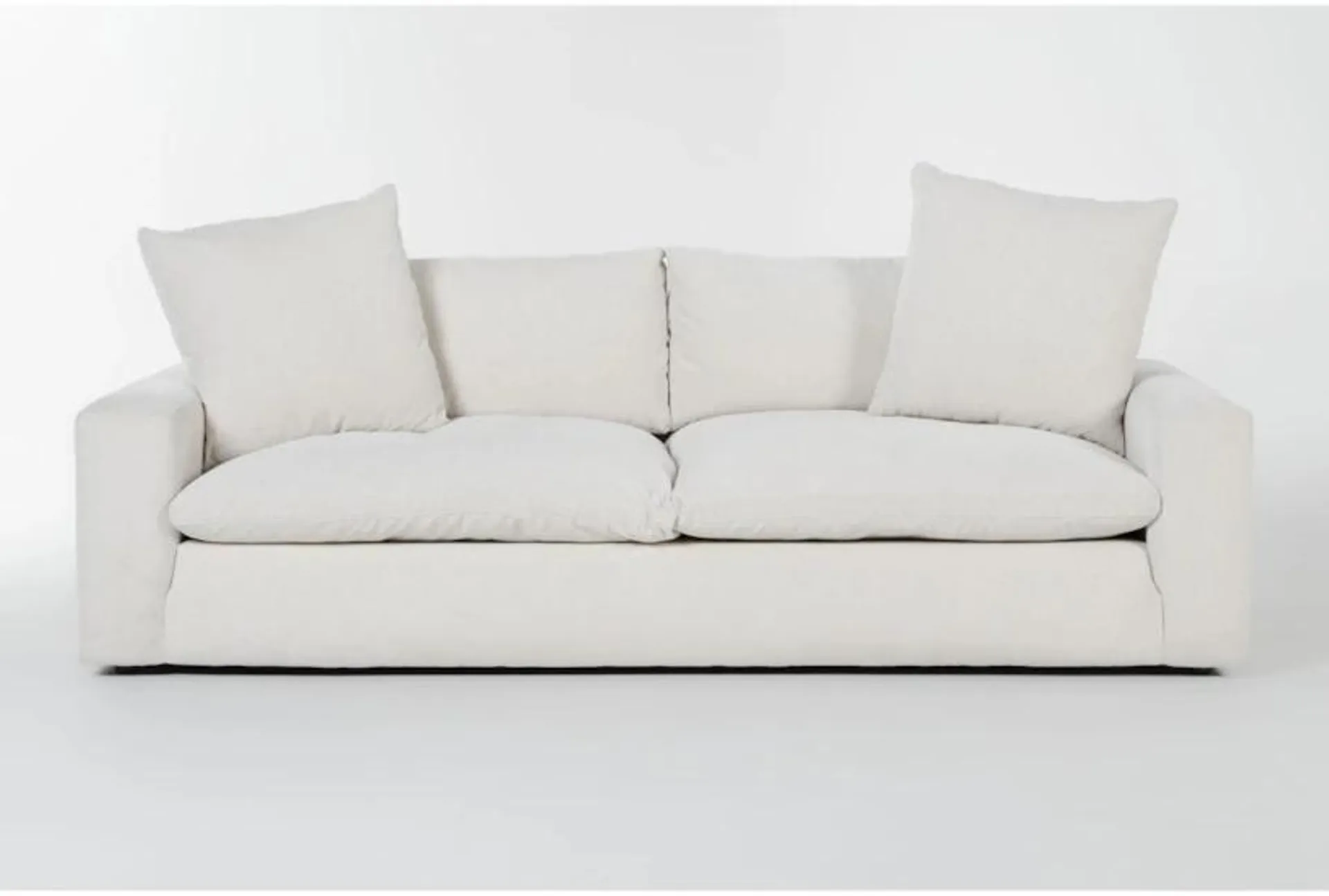 Paloma Cotton White Fabric 98" Sofa