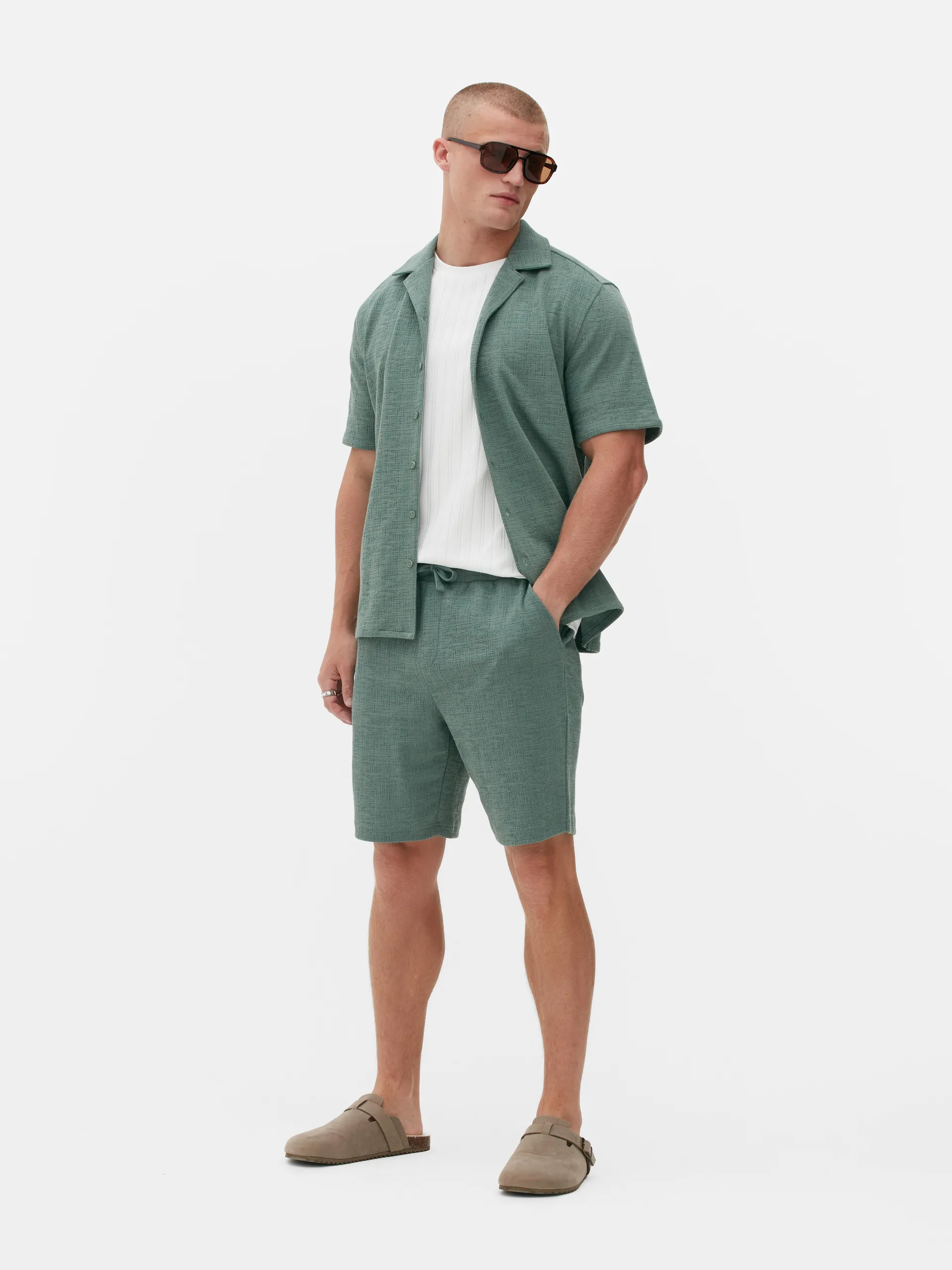 Textured Bermuda Shorts