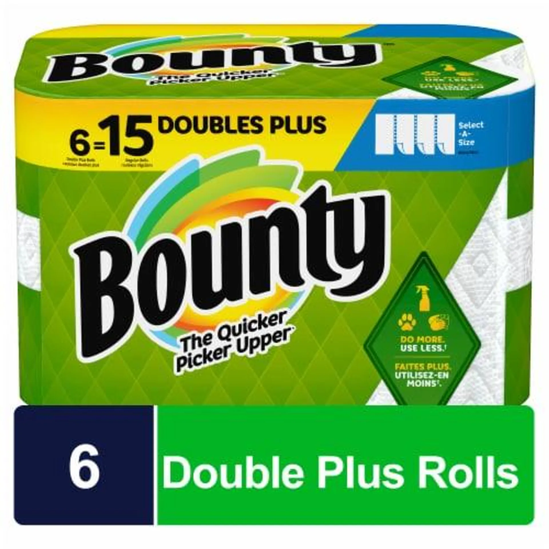 Bounty Double Plus Select-A-Size White Paper Towel Rolls