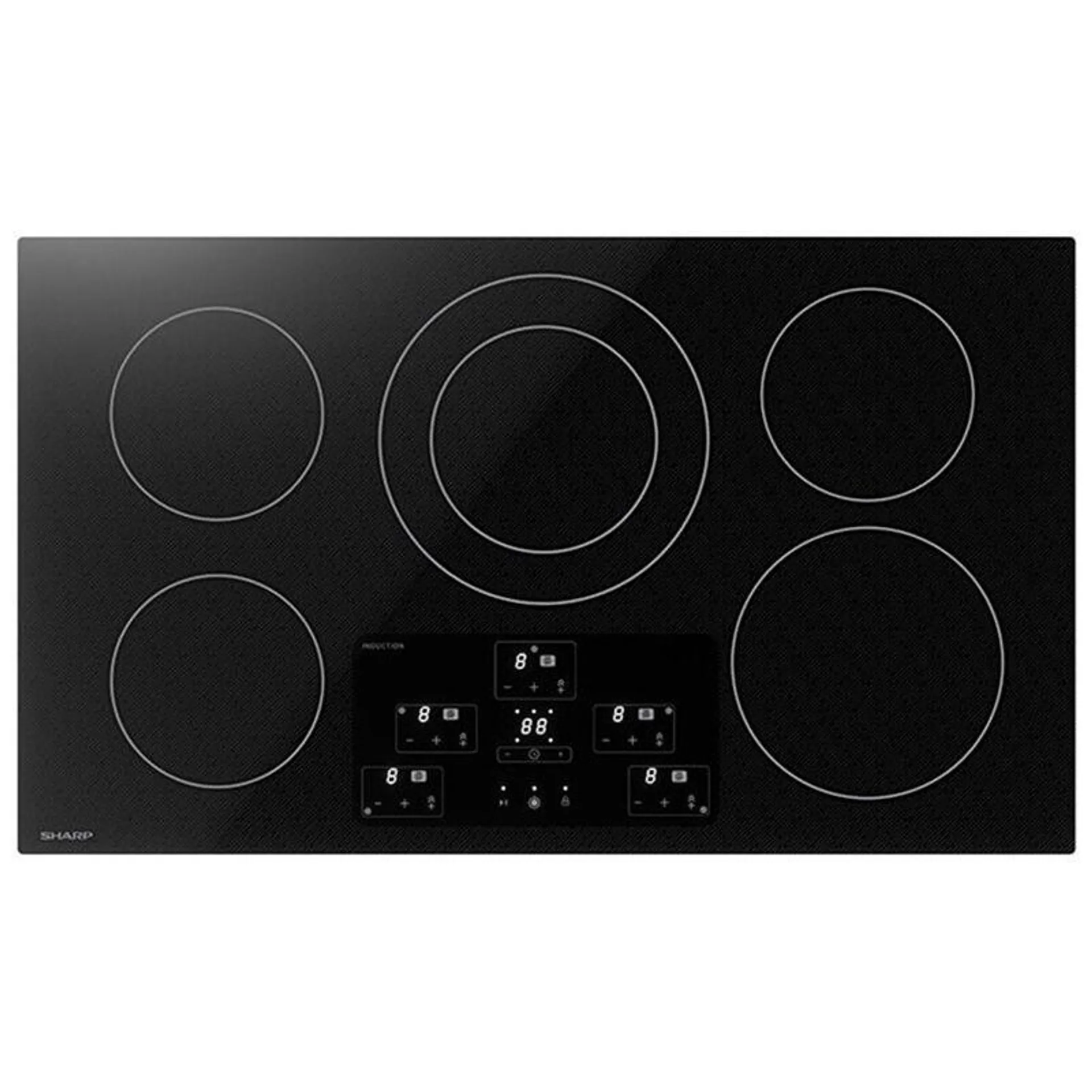 Sharp Contemporary Series 36 in. 5-Burner Induction Cooktop with Simmer Burner and Power Burner - Black