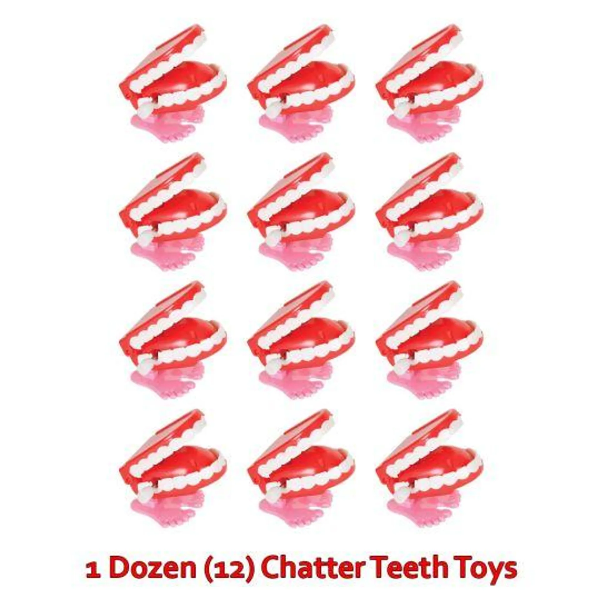 Rhode Island Novelty - Joke Gag Toys - WIND-UP CHATTER TEETH (1 Dozen)(1.75 inch)