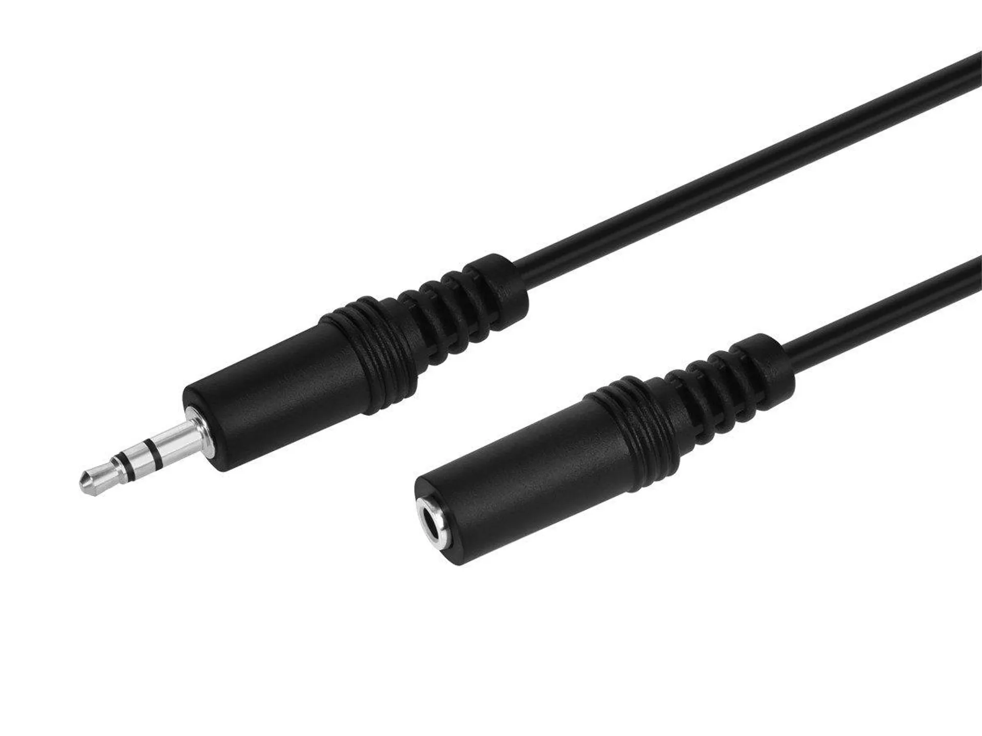 Monoprice 12ft 3.5mm Stereo Plug/Jack M/F Cable - Black