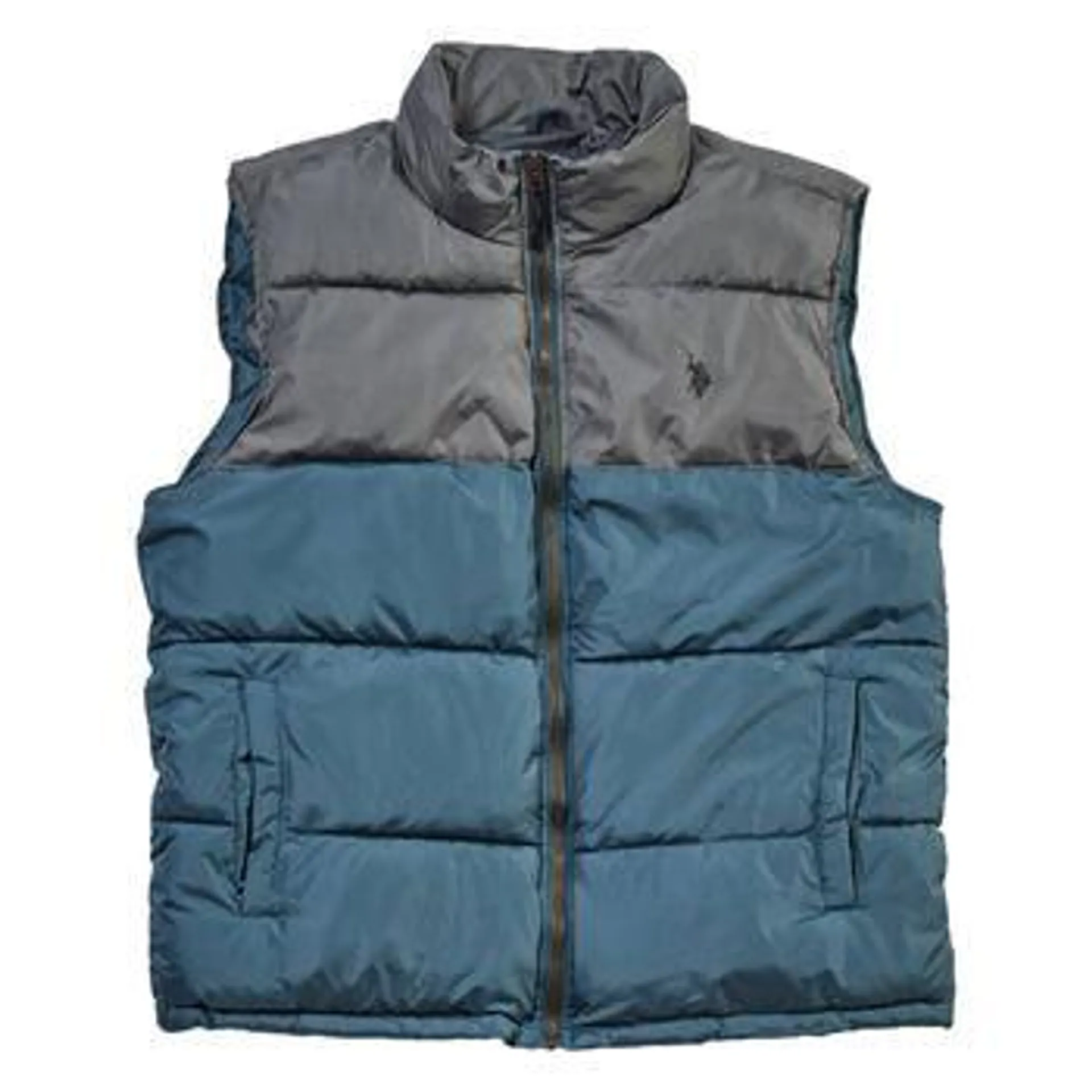 Mens U.S. Polo Assn.® Color Block Puffer Vest - Dark Grey