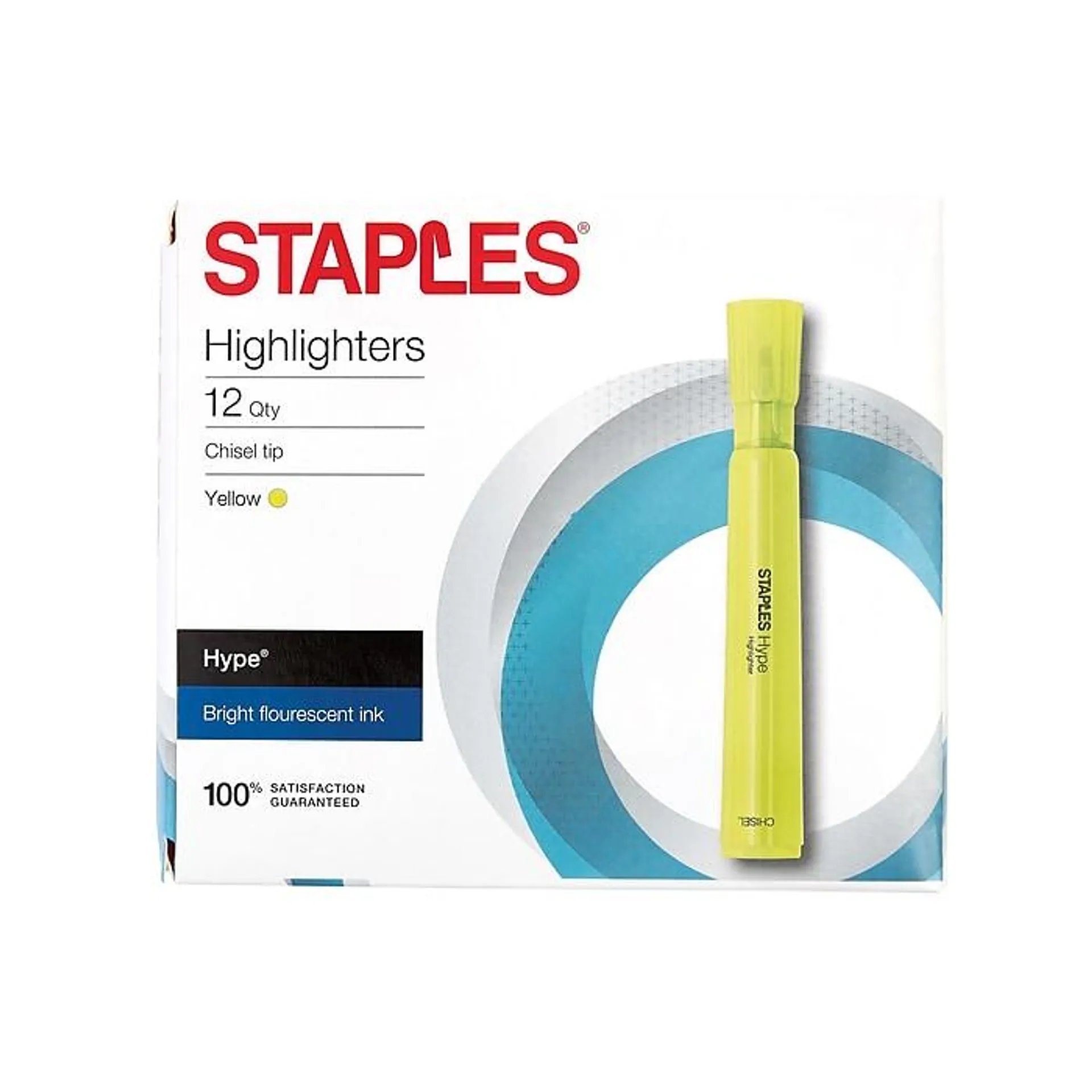 Staples Hype Tank Highlighters,