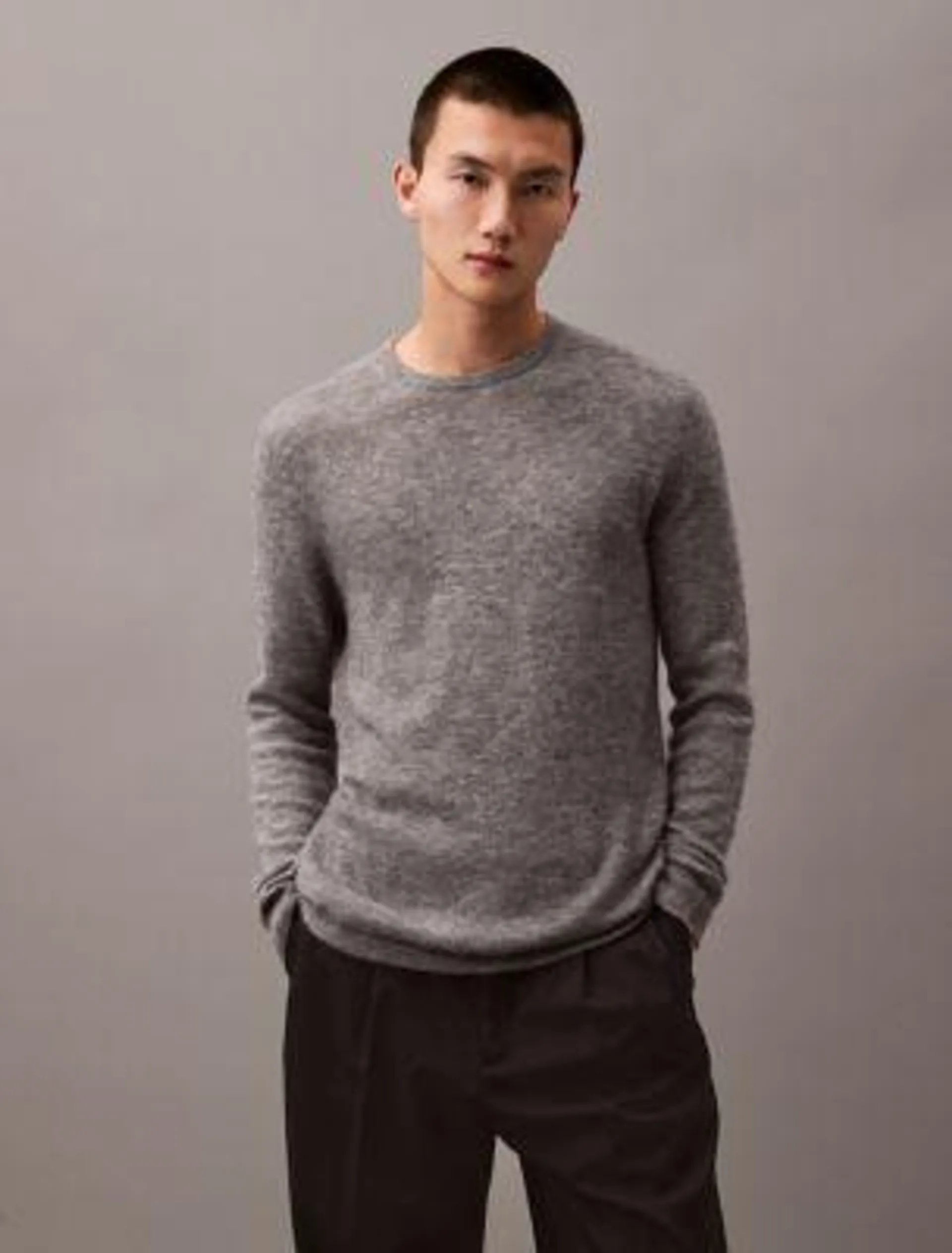 Refined Alpaca Wool Blend Knit Sweater