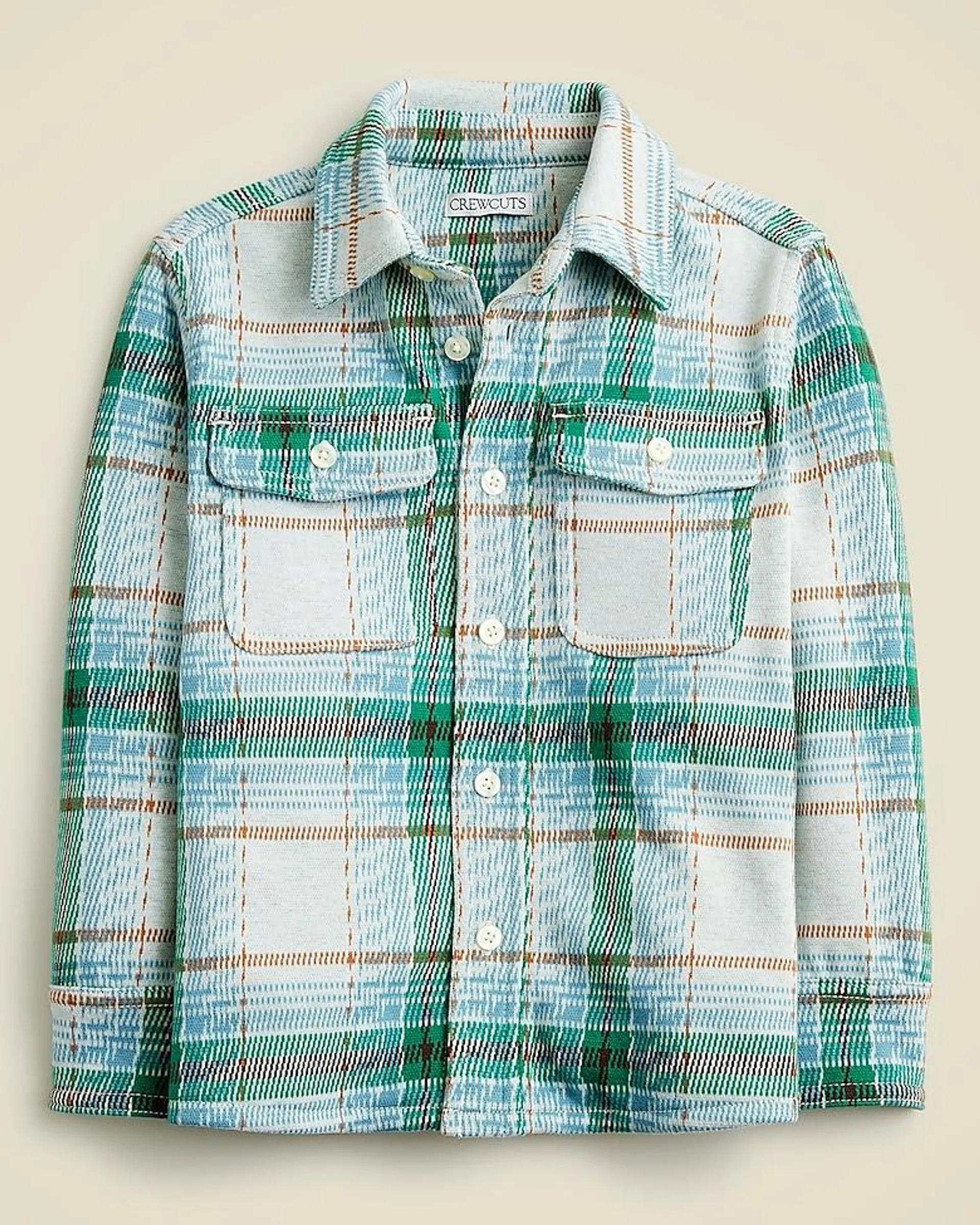 Kids' long-sleeve Seaboard soft-knit shirt in plaid