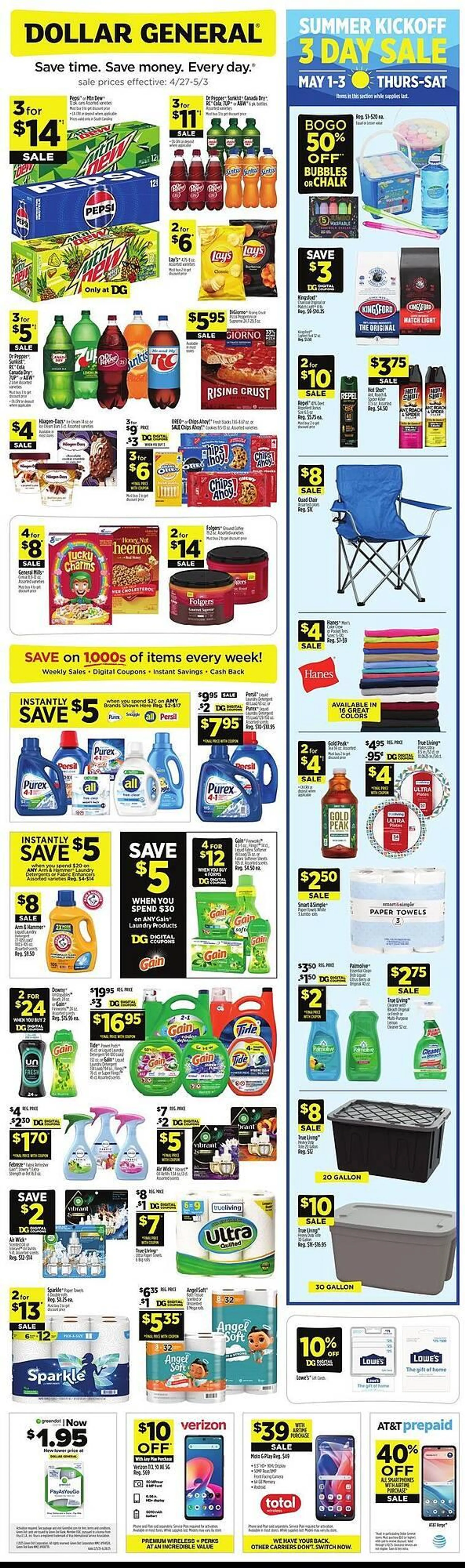 Weekly ad Dollar General Weekly Ad from April 28 to May 3 2025 - Page 1