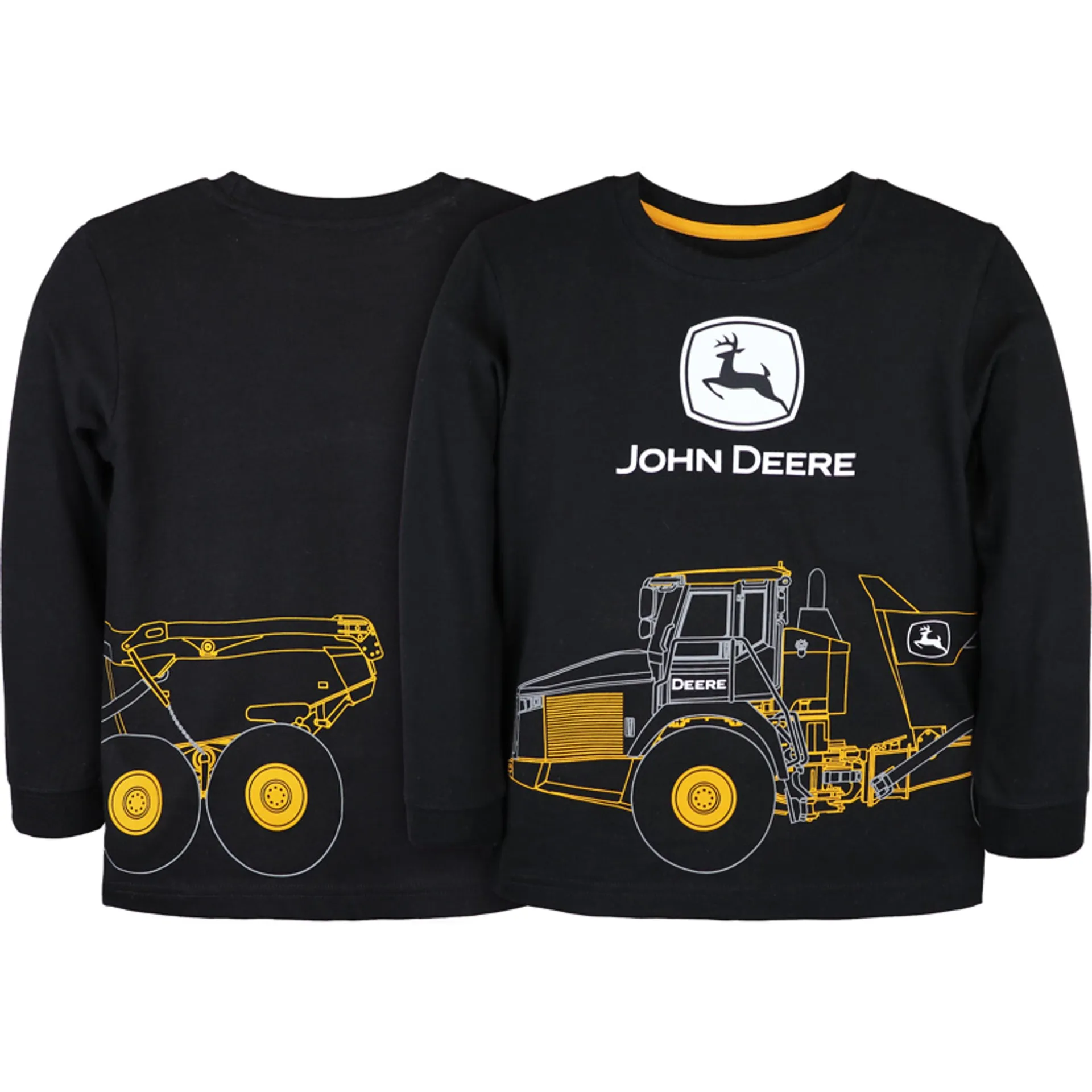 John Deere Boys Black Wrap Around Construction Long Sleeve Shirt