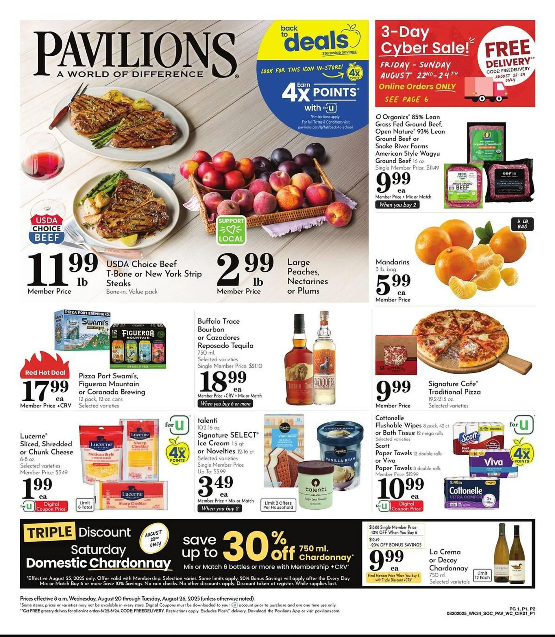 Weekly ad Pavilions Weekly Ad from August 20 to August 26 2025 - Page 1