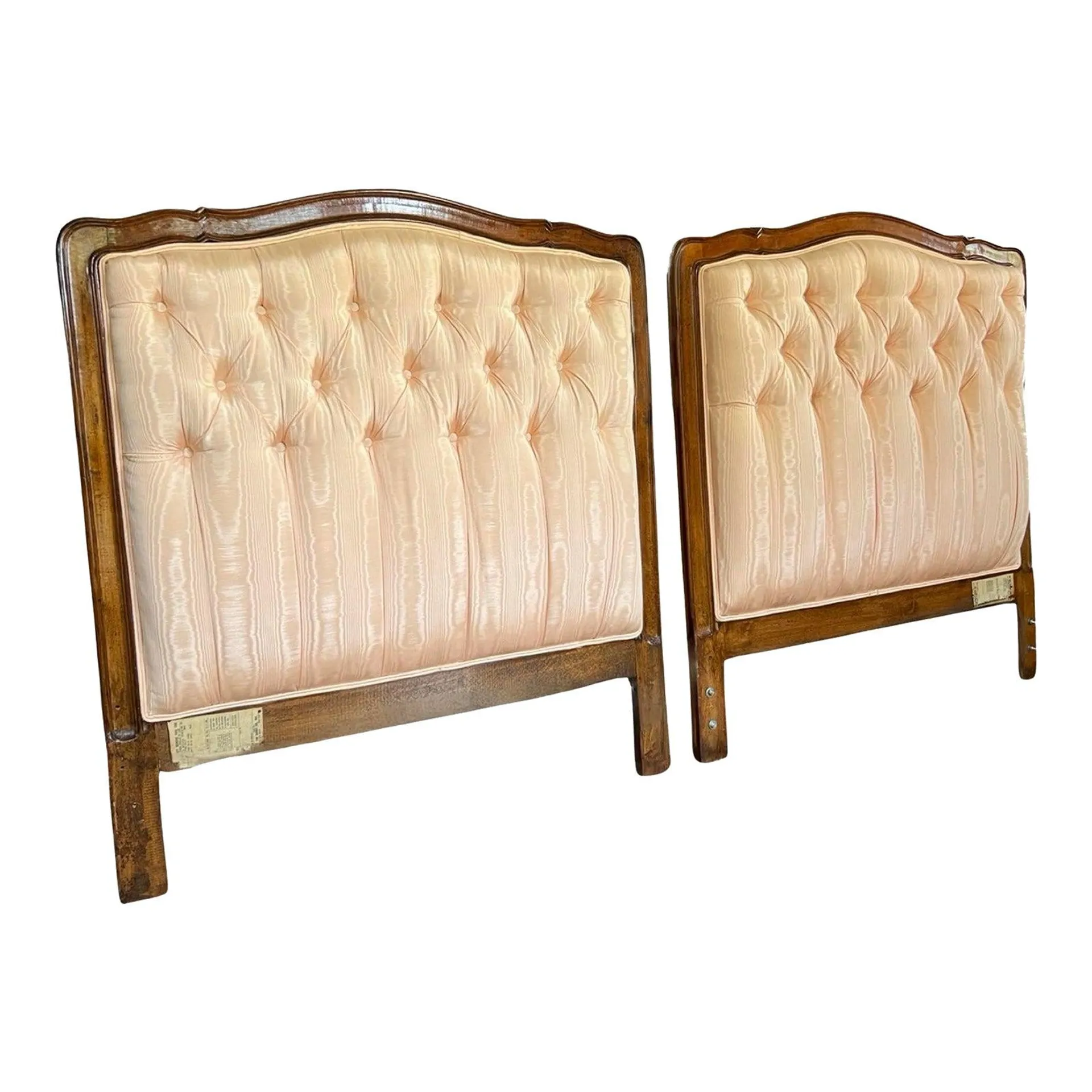 Pair of 1920s Tufted Twin Headboards by New York Danby Furniture Co.