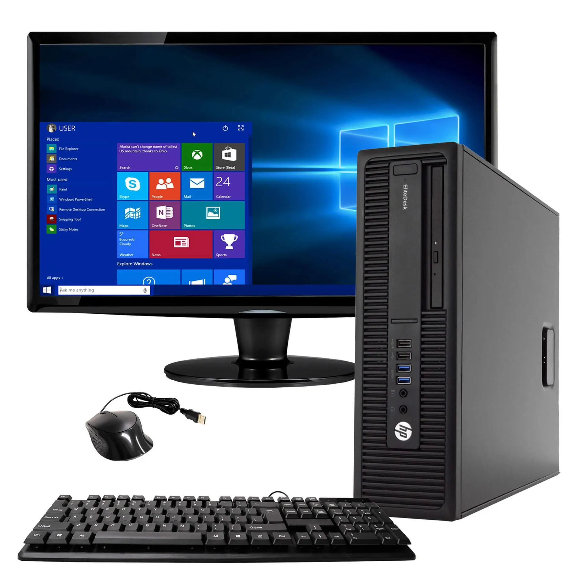 HP 800G2 Desktop Computer 6th Gen i5 16GB 2TB Windows 10 Pro 22" LCD Computer