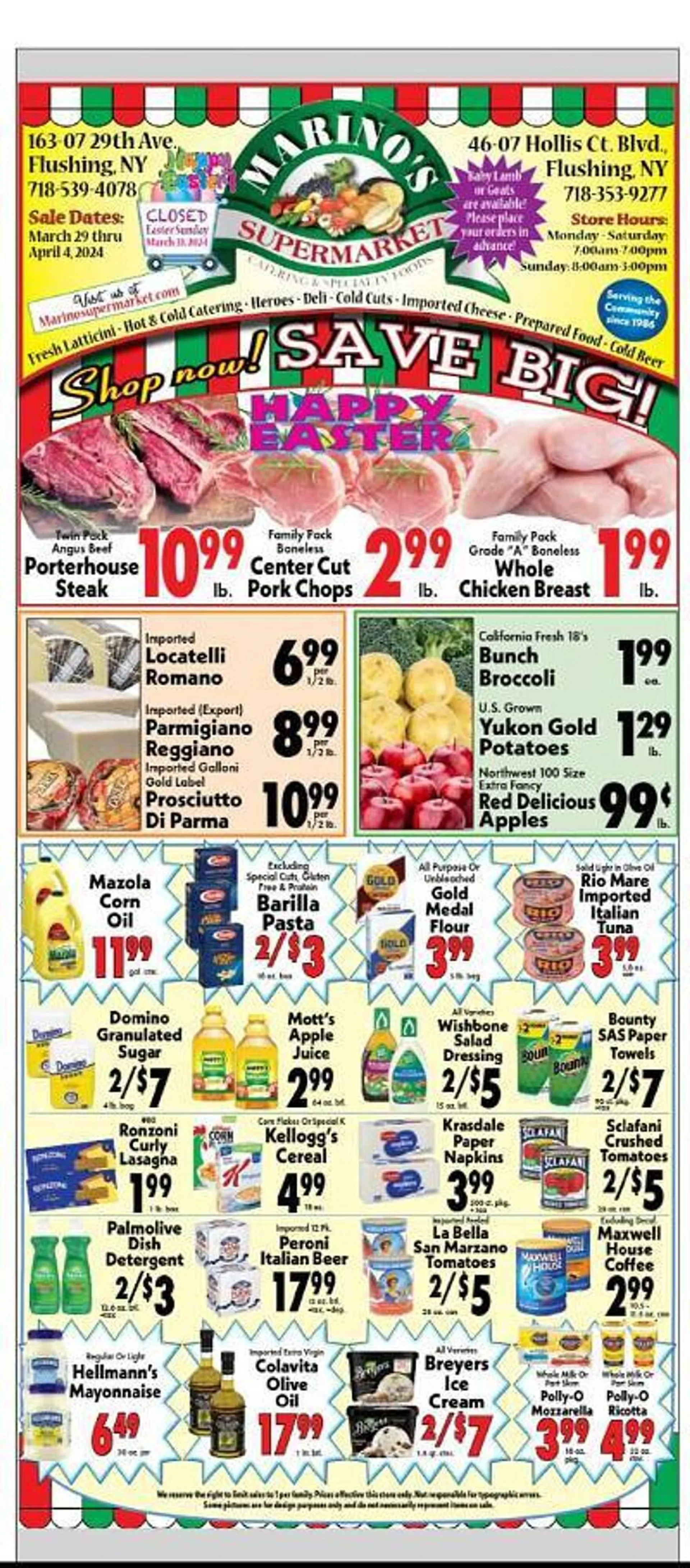 Weekly ad Marino's Supermarket Weekly Ad from March 29 to April 4 2024 - Page 