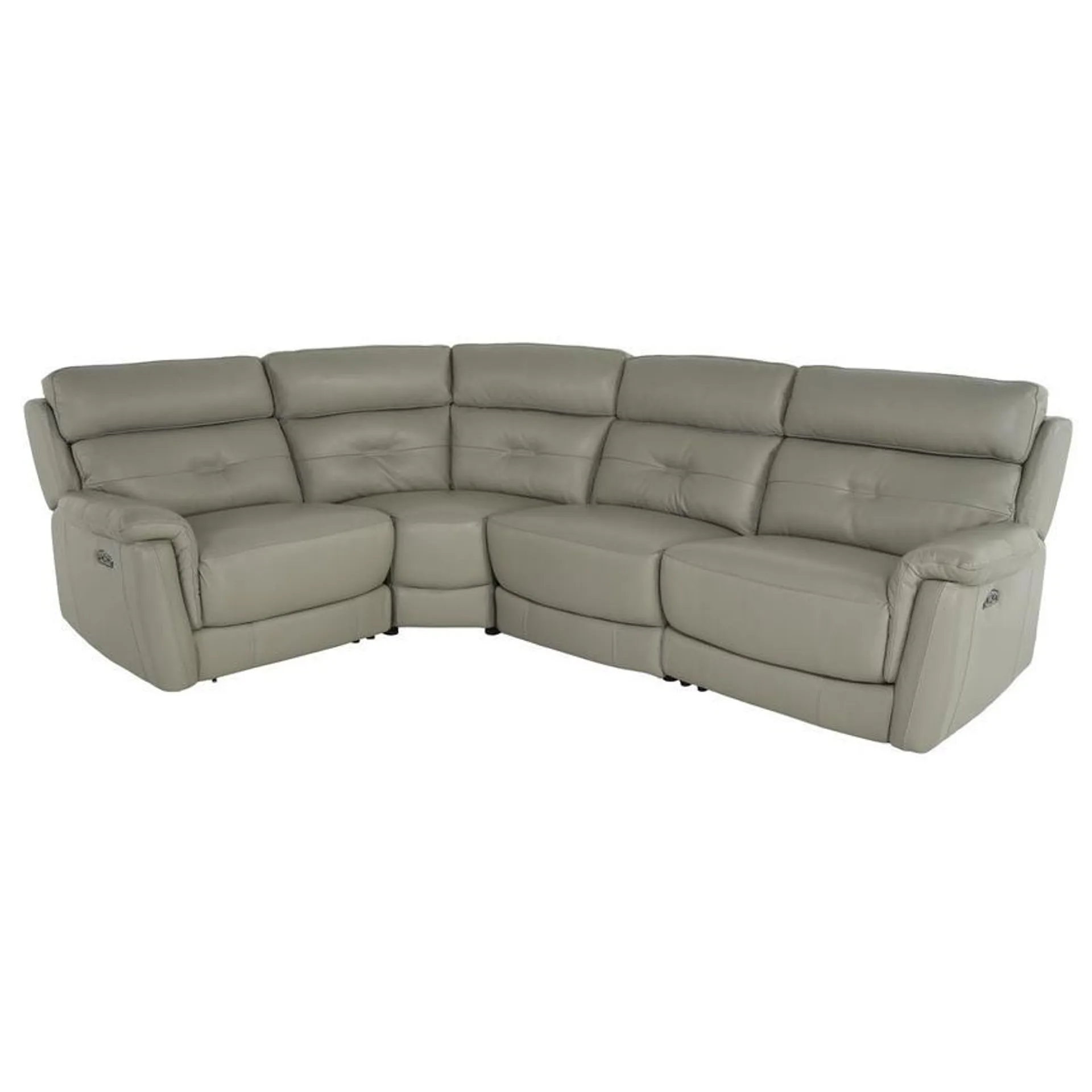 Naya Taupe Leather Power Reclining Sectional with 4PCS/2PWR