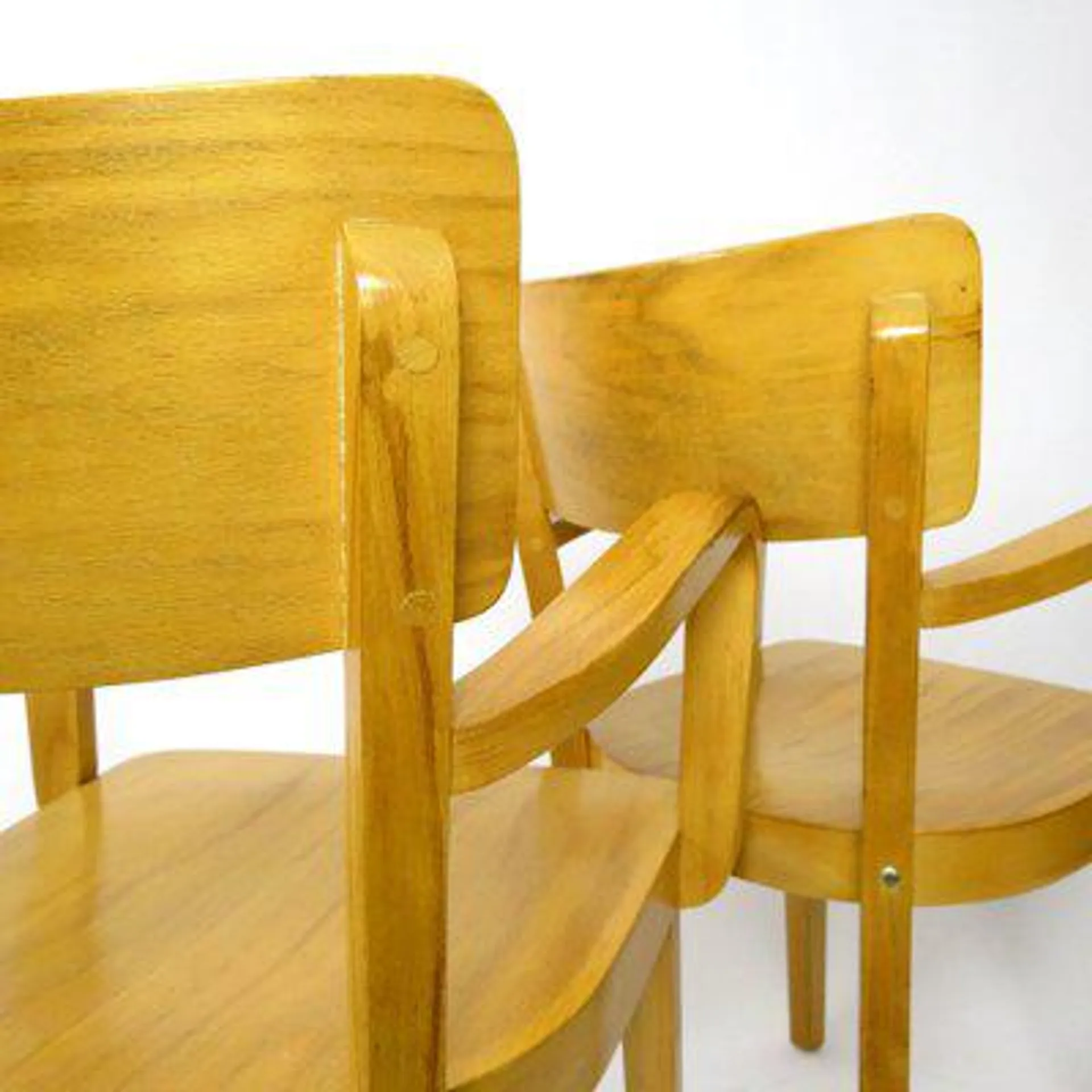 Wooden Dining Chairs, 1960s, Set of 4