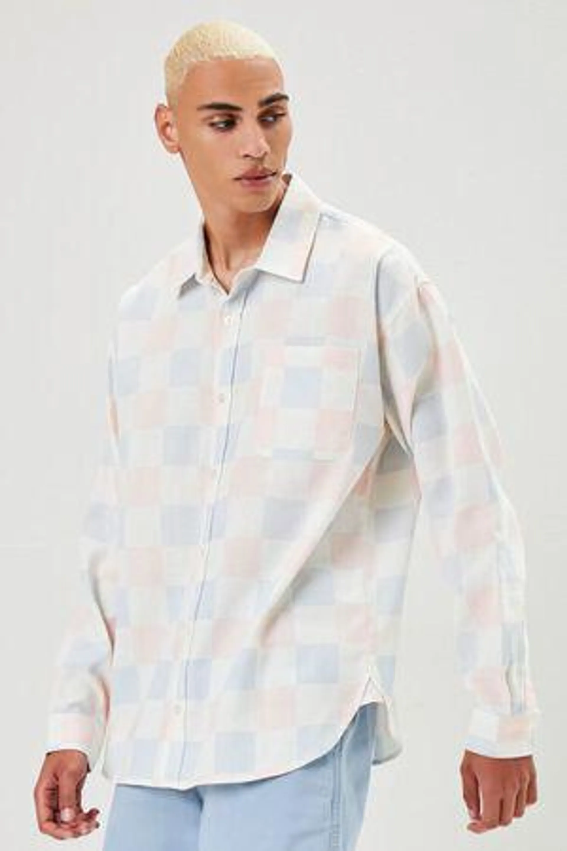 Checkered Button-Front Shirt