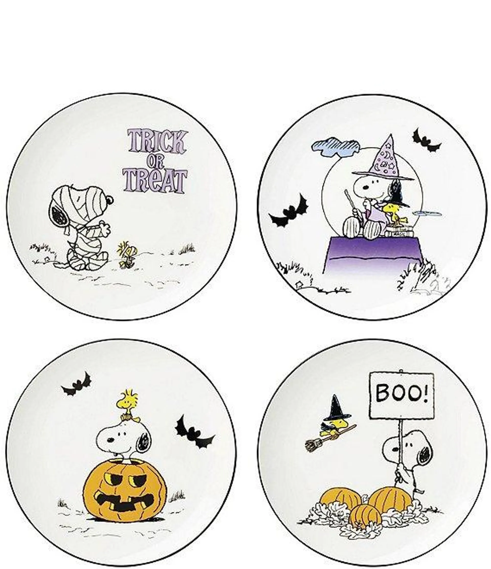 Snoopy The Great Pumpkin Accent Plates, Set of 4