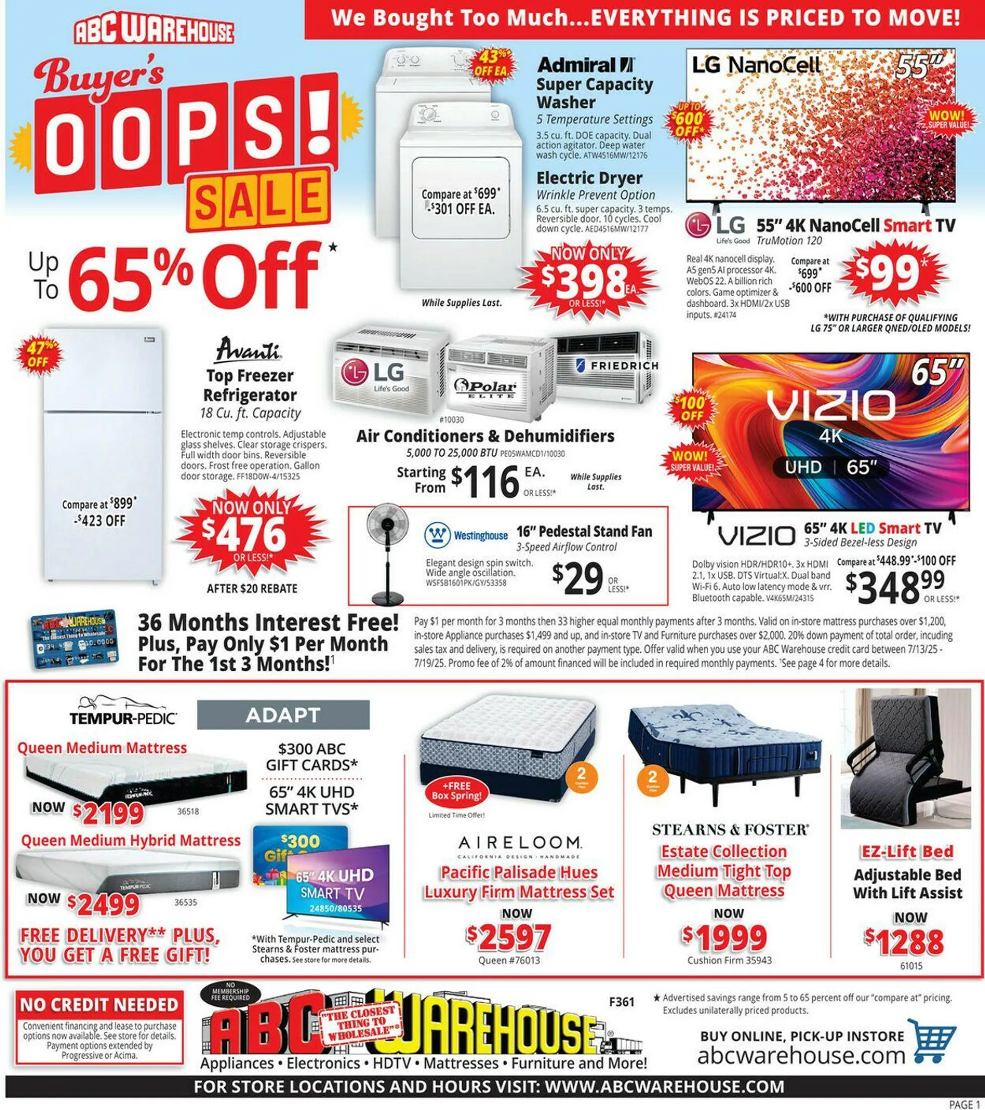 Weekly ad ABC Warehouse Current weekly ad from July 13 to July 19 2025 - Page 1