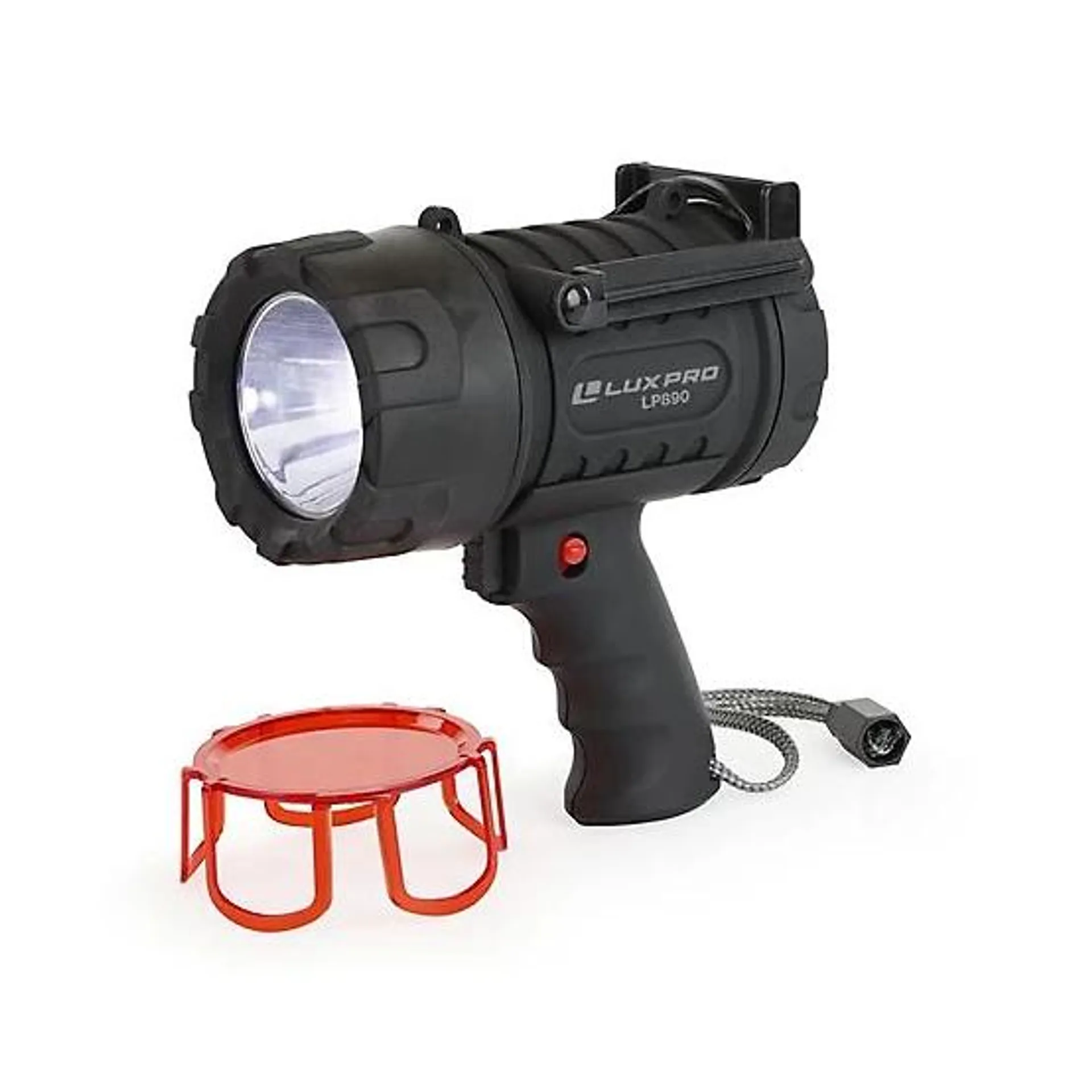 2,000-Lumen Rechargeable Rugged Spot light with Red Lens