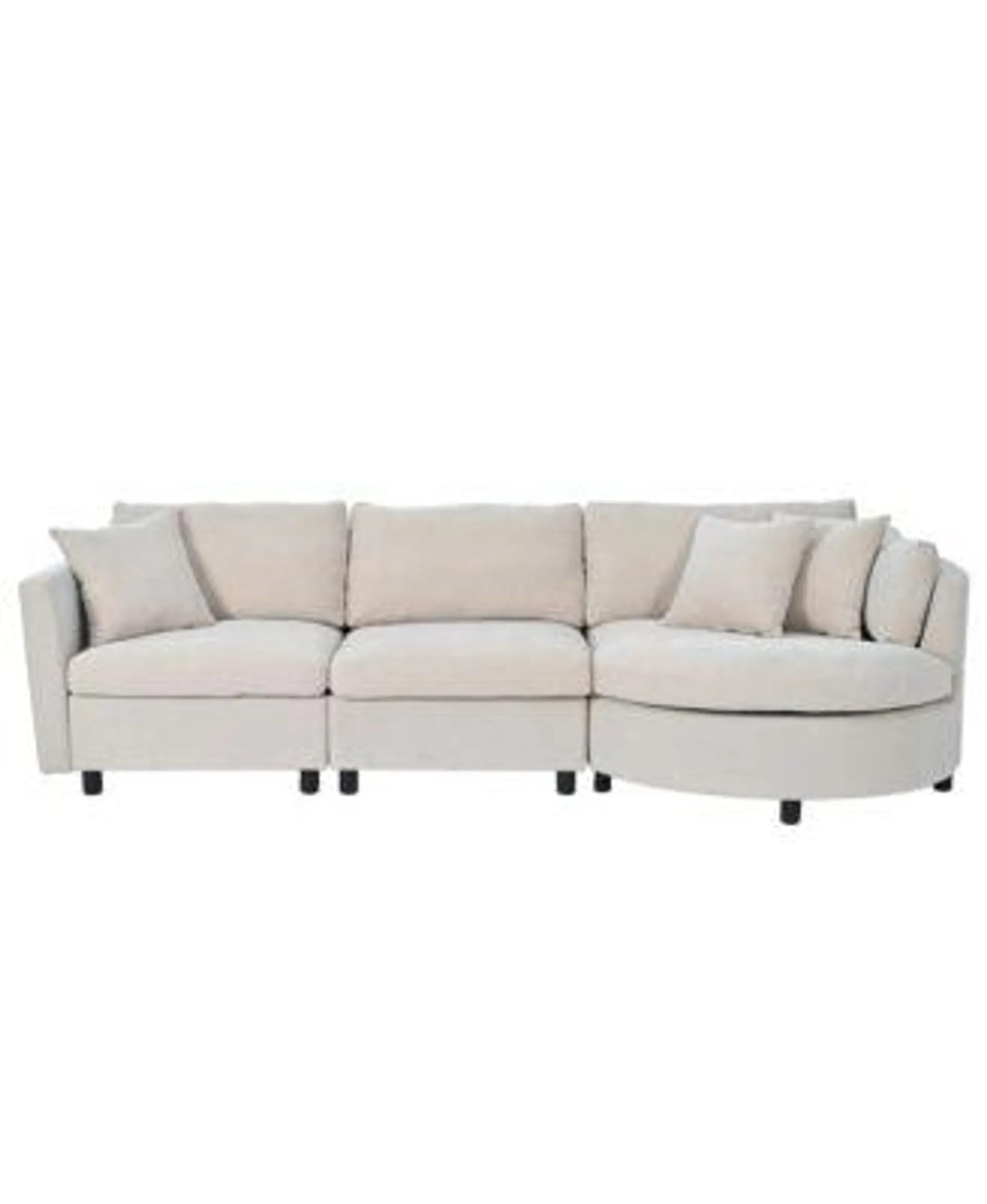 Streamdale Furniture 3 Indoor Cushioned Sofas with Curved Seats & Pillows