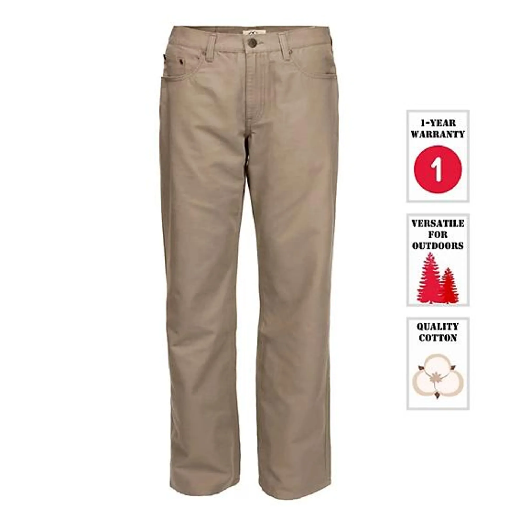 Men's Relaxed Fit Mid-Rise 5-Pocket Canvas Pants