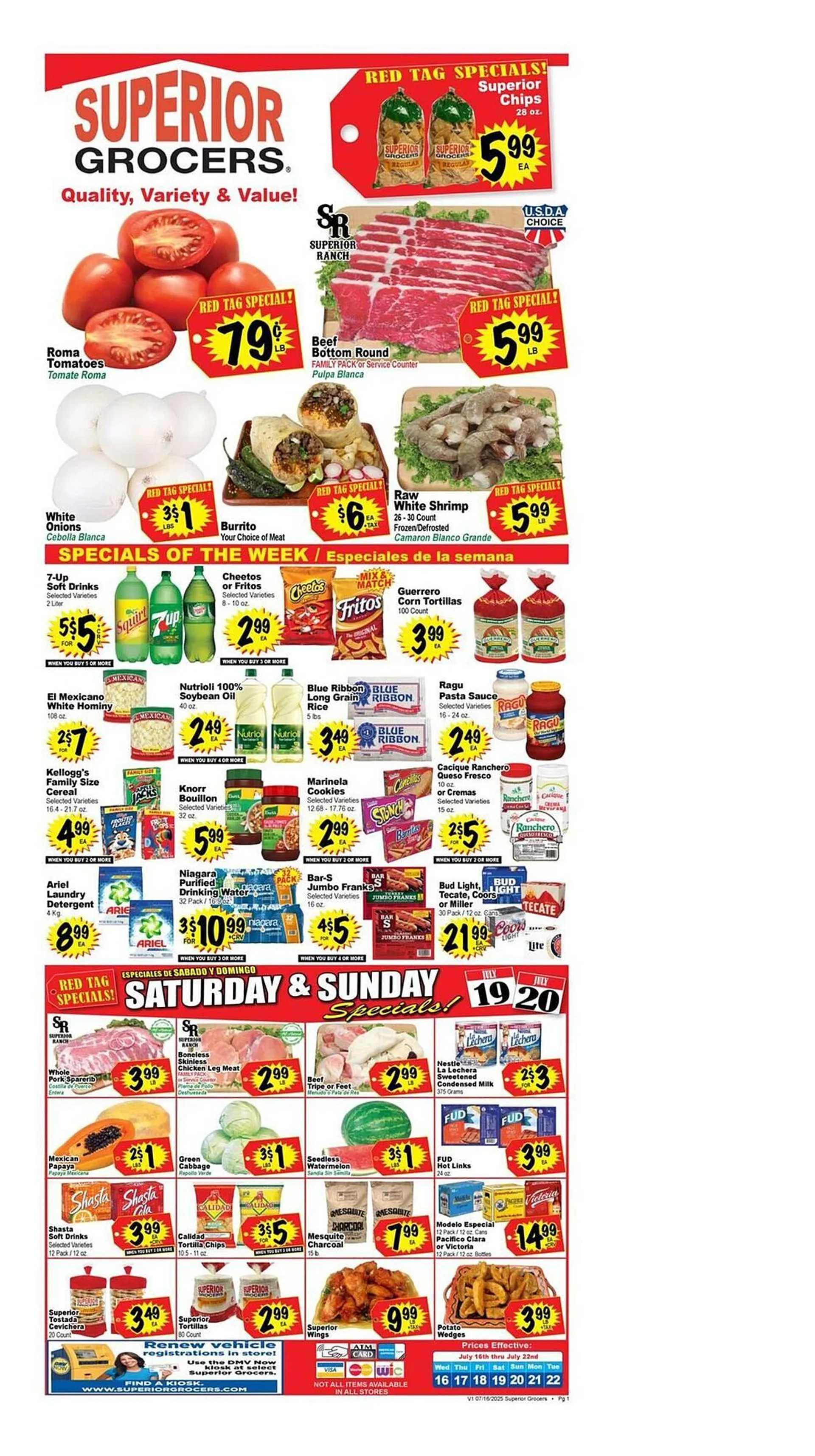 Weekly ad Superior Grocers Weekly Ad from July 17 to July 22 2025 - Page 1